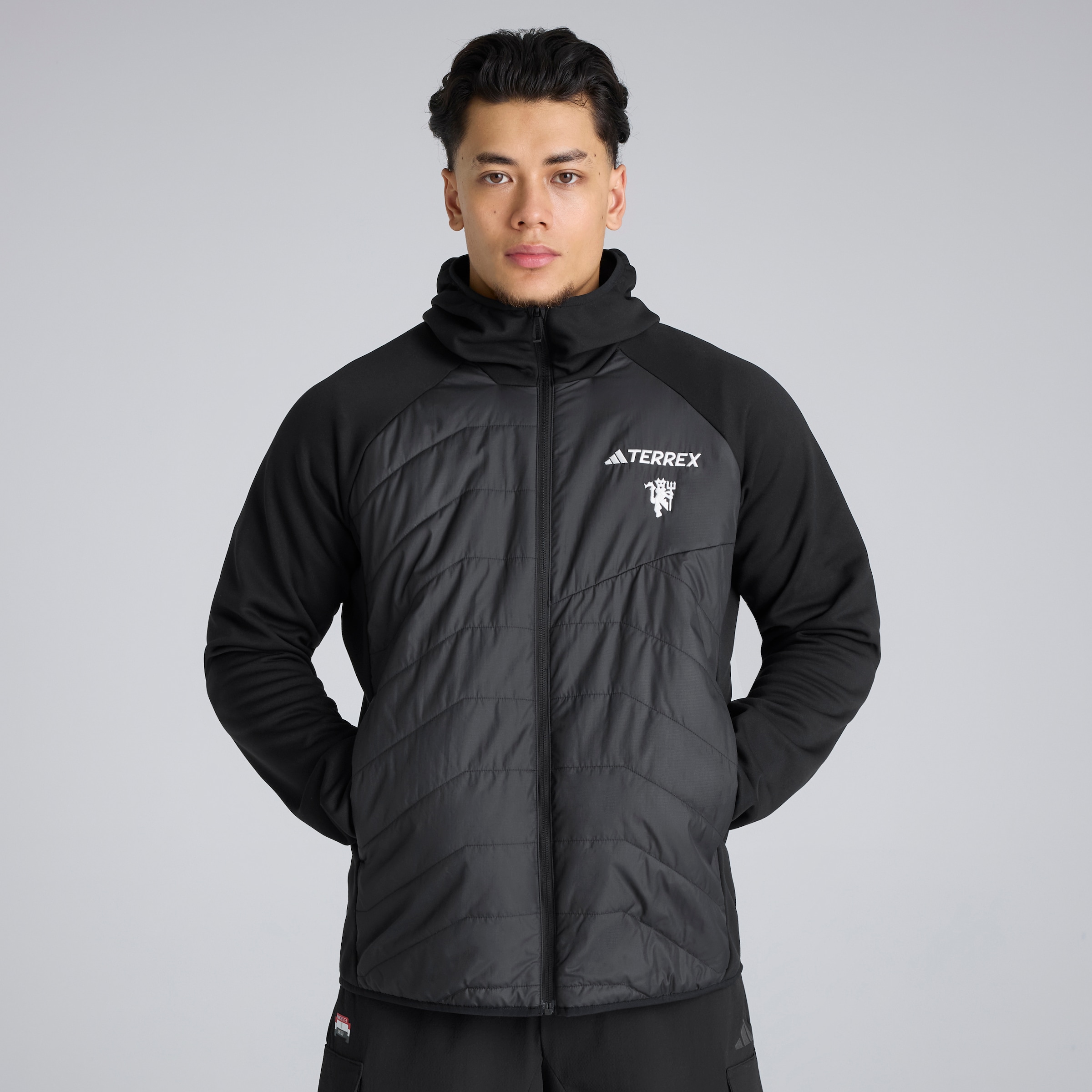 Manchester United x adidas Terrex CLIMAWARM Hybrid Jacket Black Black