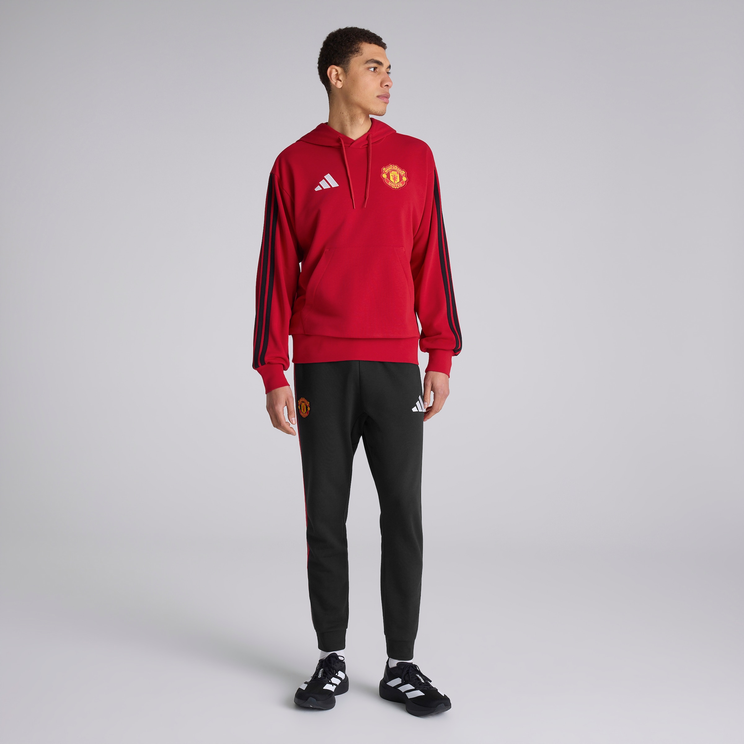 Manchester United x adidas DNA Hoodie Red 빨간색 세부 사항 [3-5]