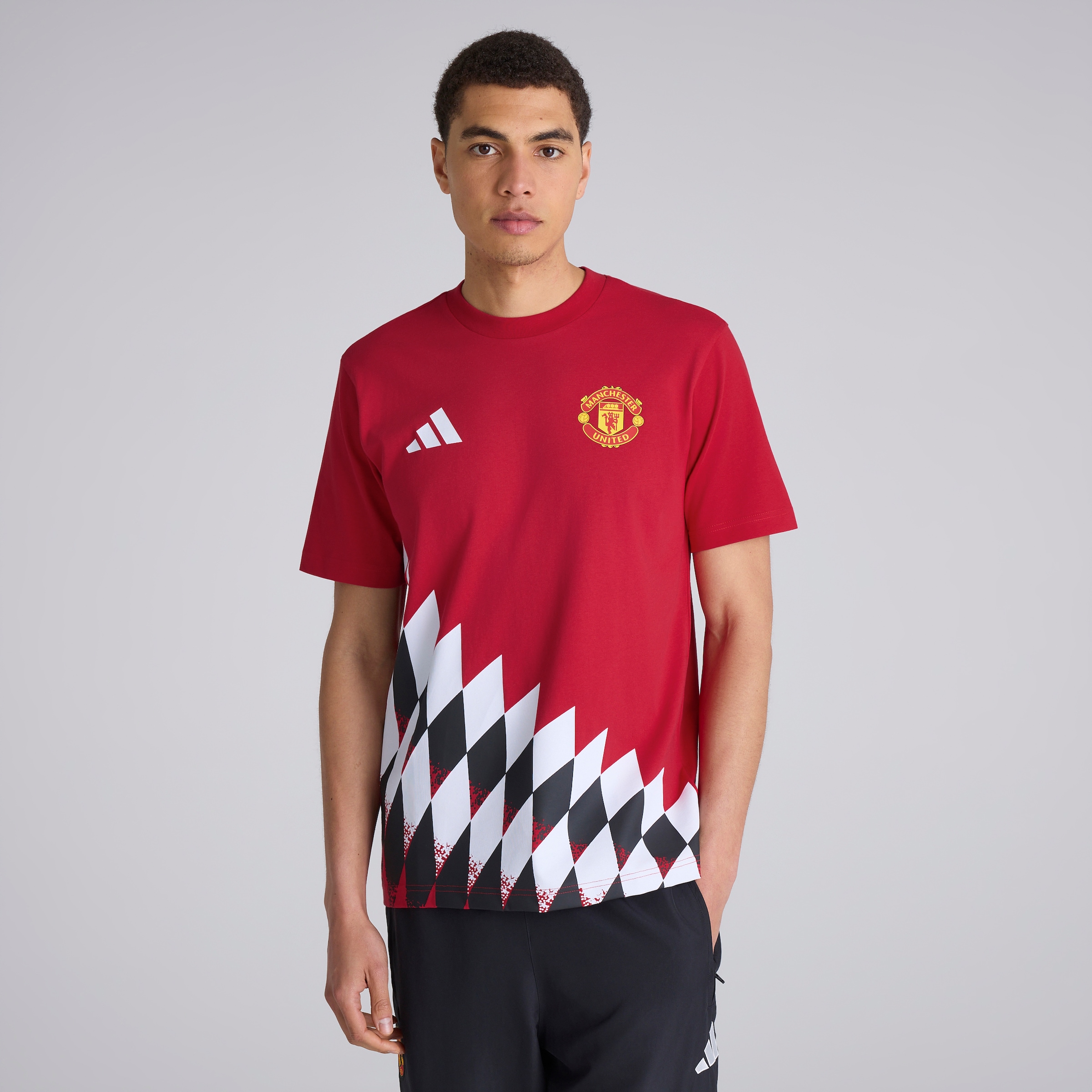 Manchester United x adidas Stadium Graphic T-Shirt Red Rojo