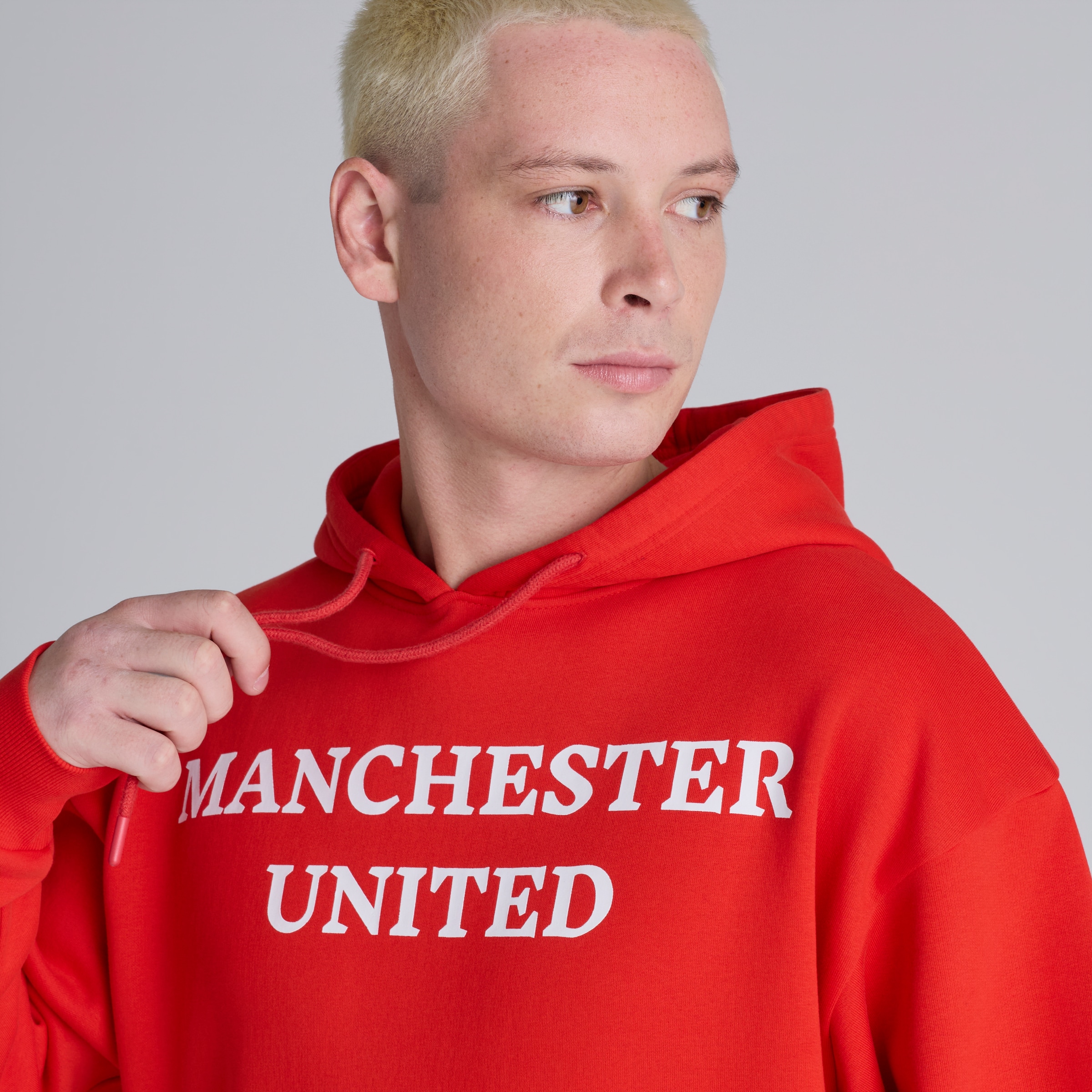 Manchester United Club Colours Hoodie Red Rouge Détail [5-6]