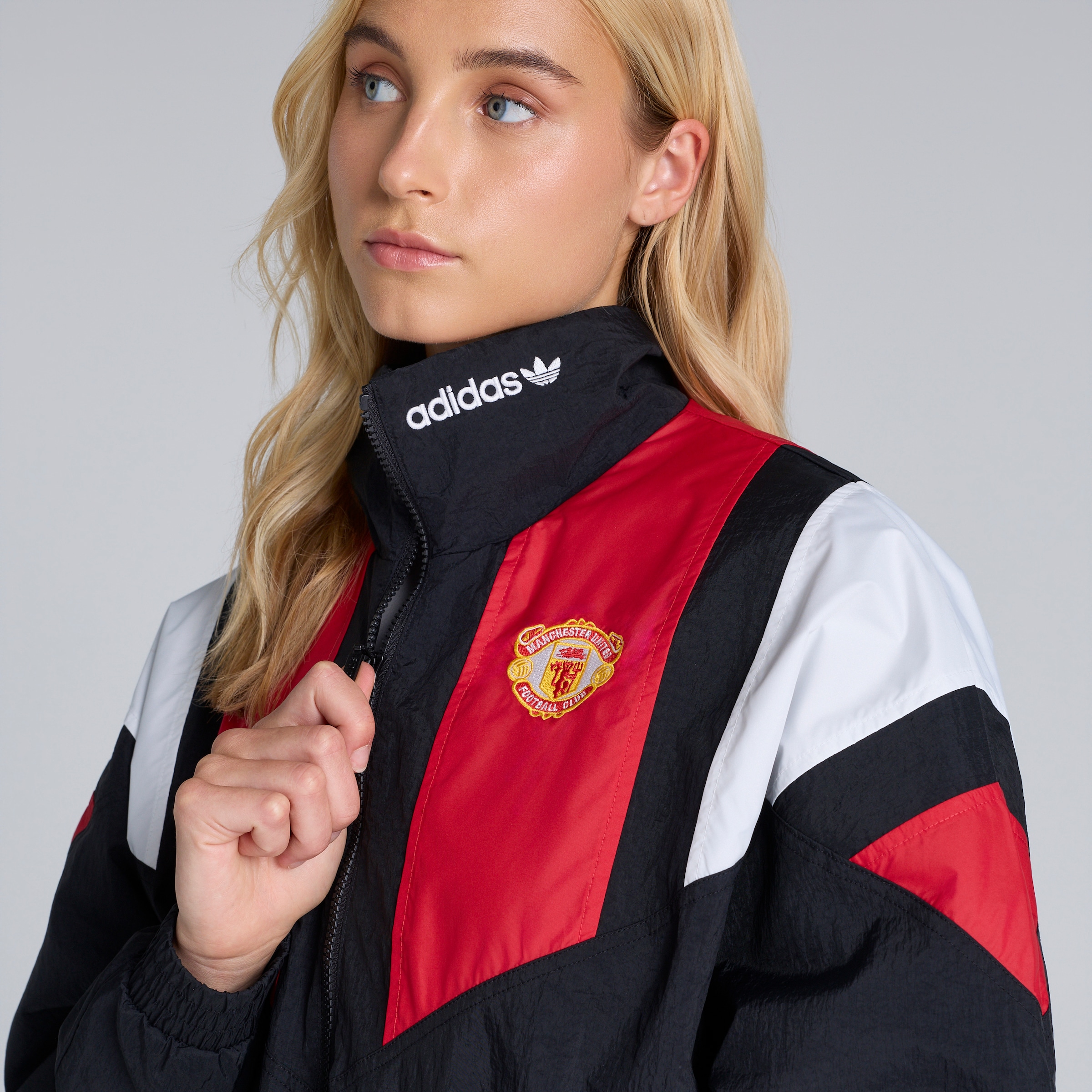 Manchester United x adidas Womens EQT Track Top Black Black Detail [4-5]