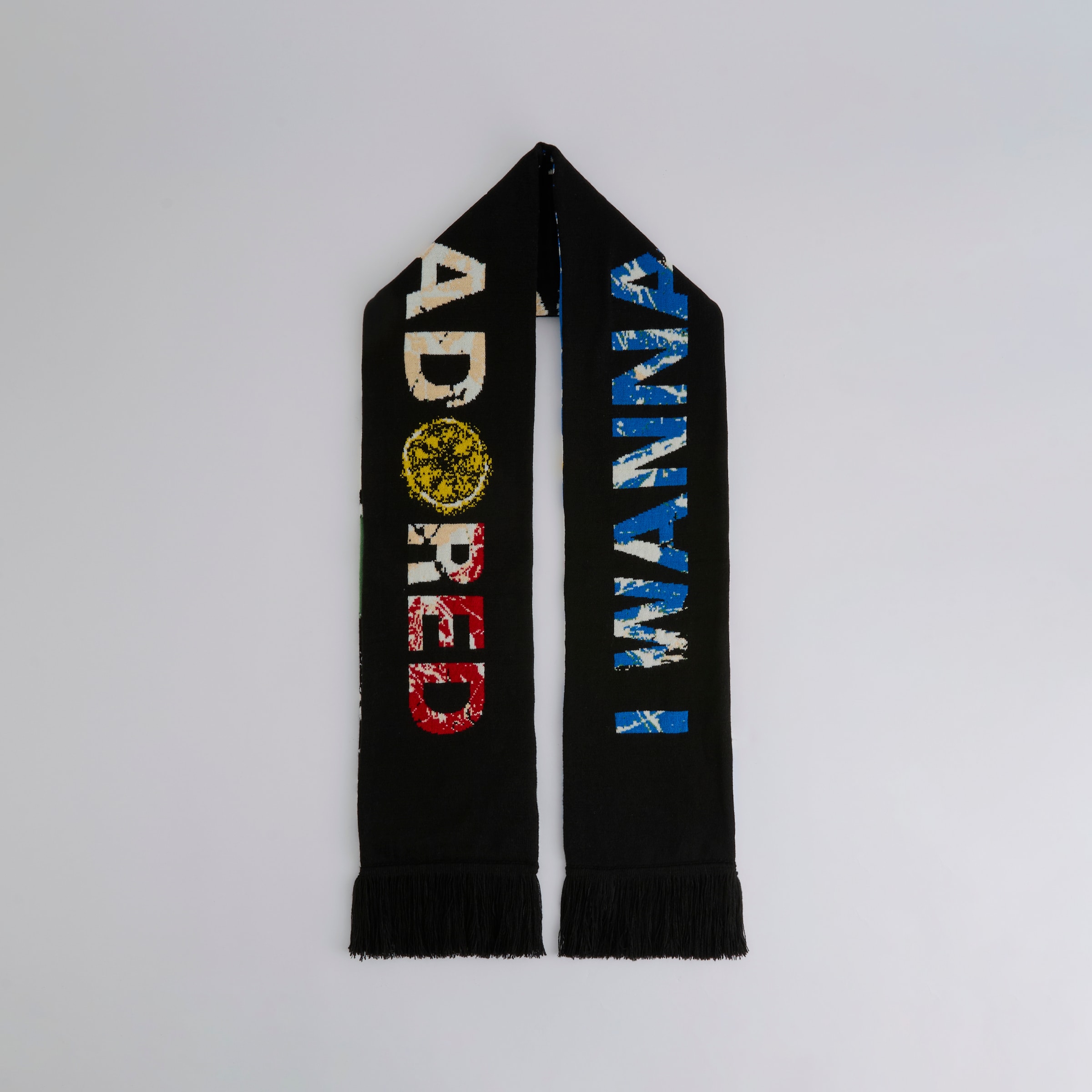 Manchester United x adidas Stone Roses Scarf Multi Black Detail [2-5]