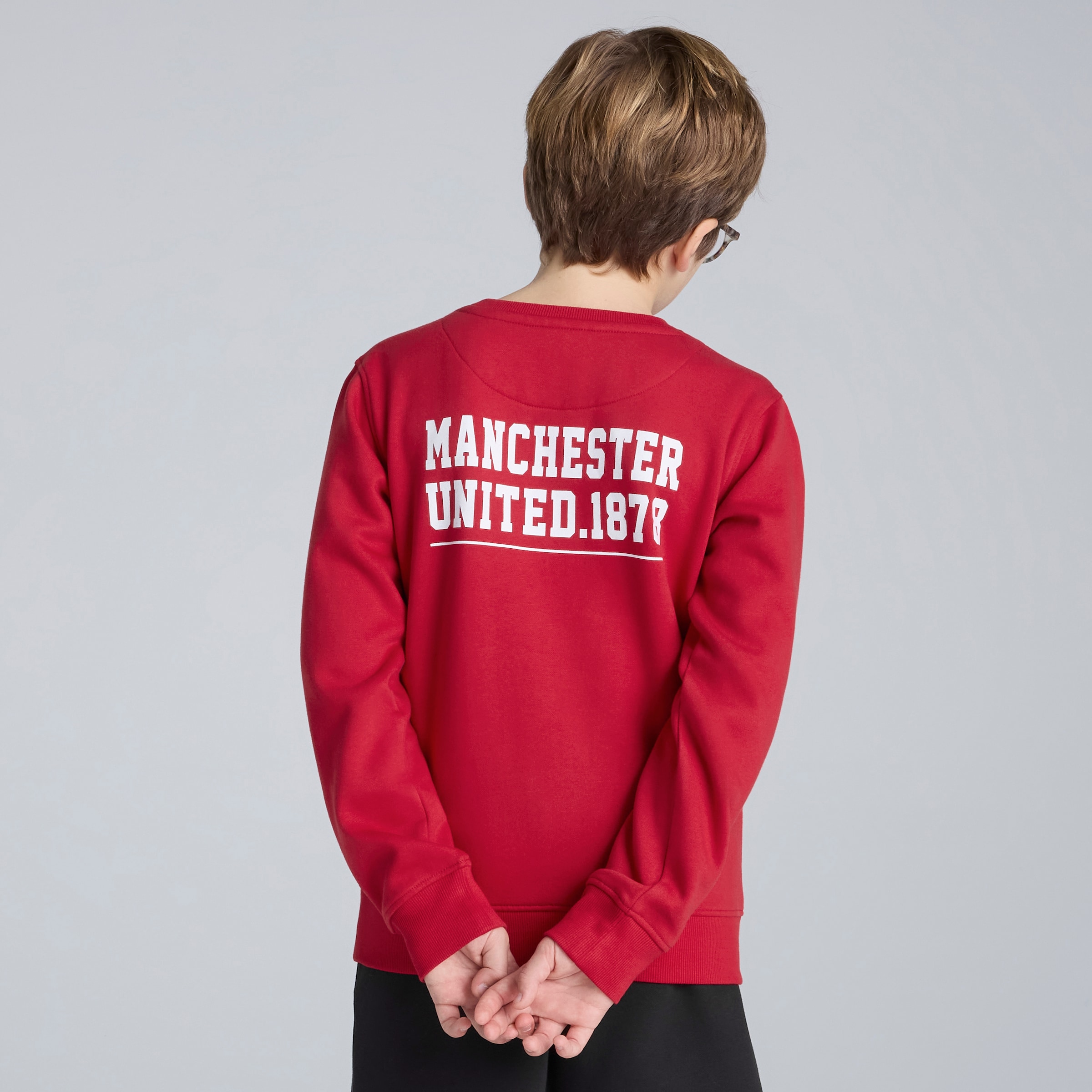 Manchester United Kids Varsity Back Print Sweatshirt Red Red Detail [3-4]