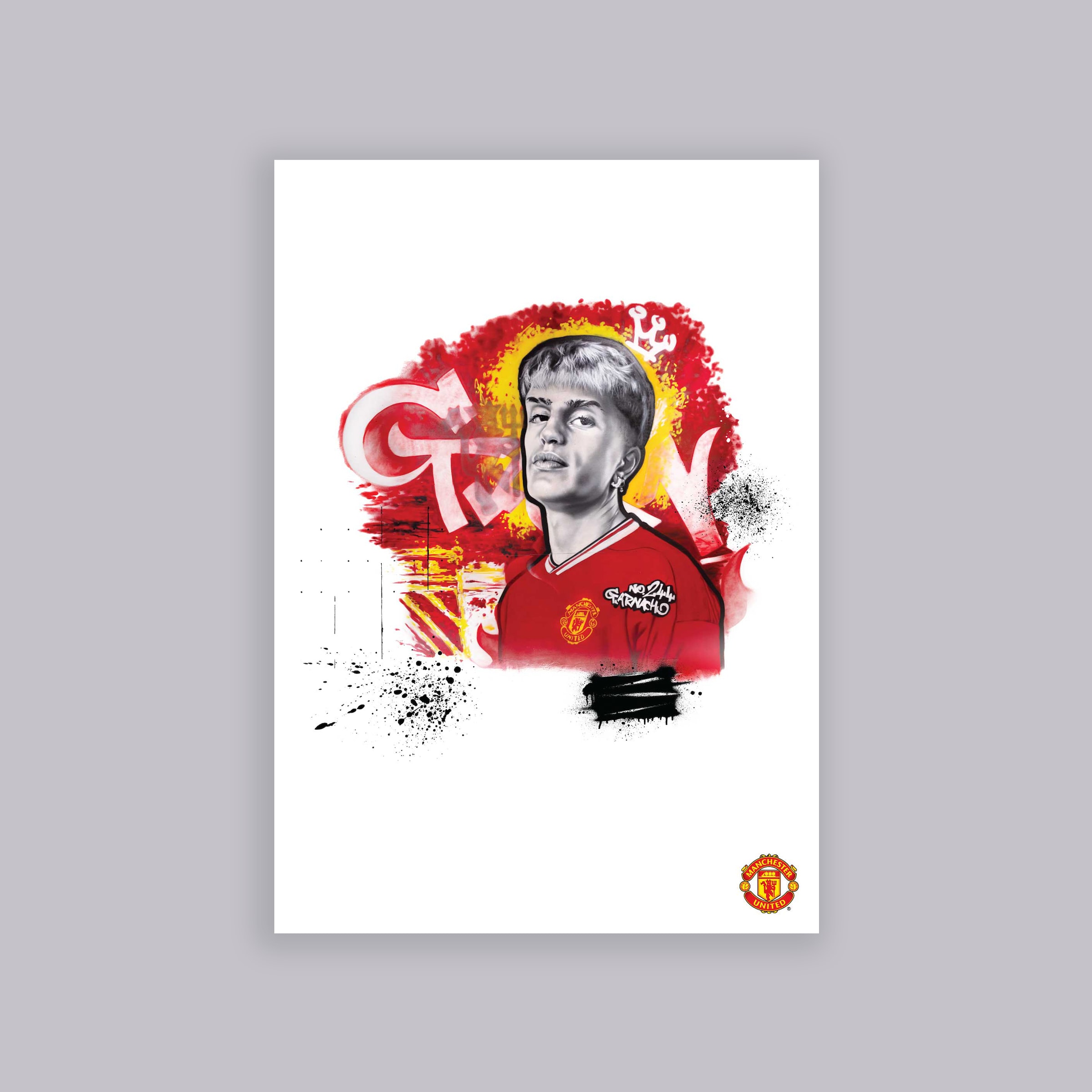 Manchester United Graffiti Garnacho A2 Poster