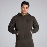 Manchester United Archive Full Zip Hoodie Charcoal
