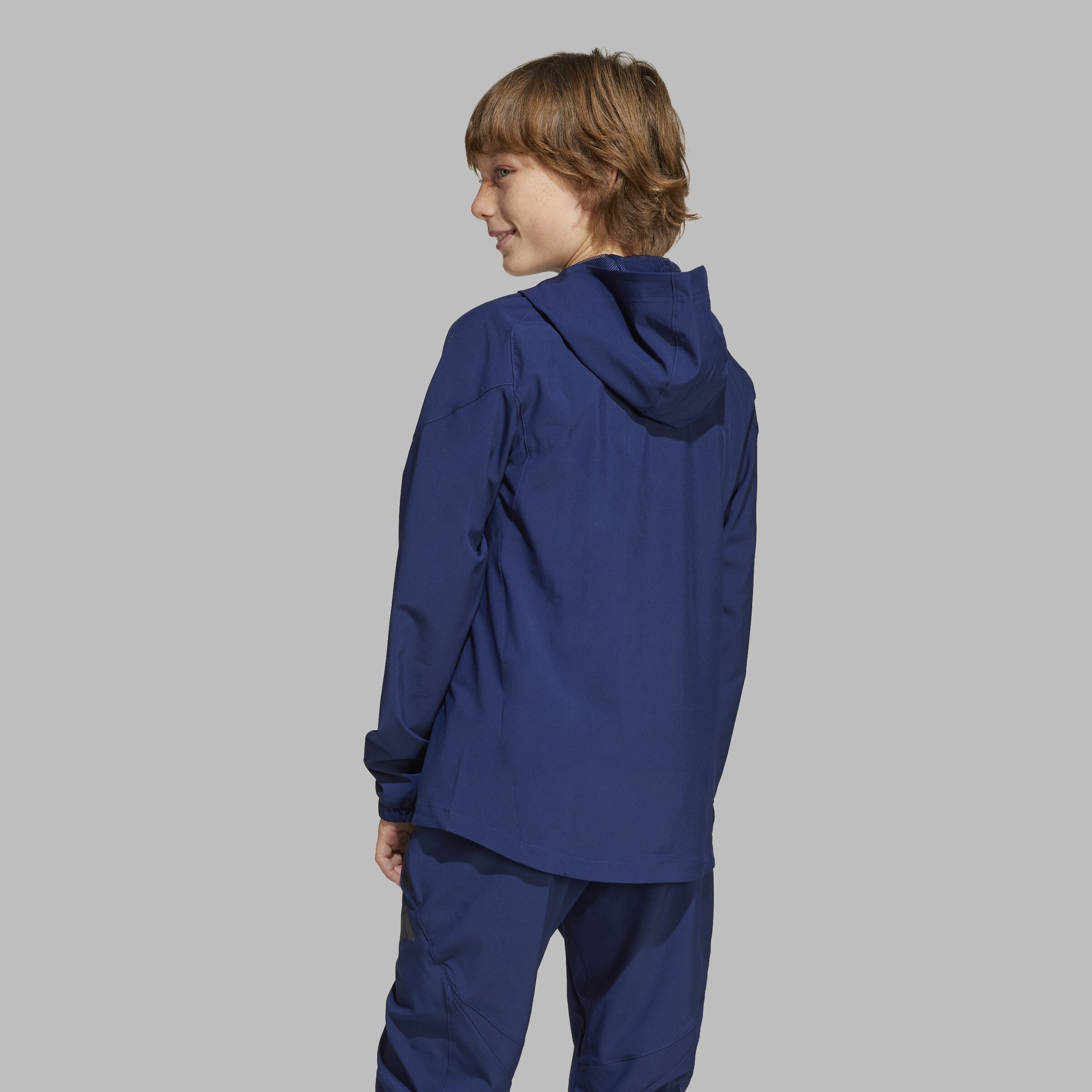 Manchester United Kids Tiro 24 Competition Vis Tech Travel Jacket Blue Blue Detail [2-6]