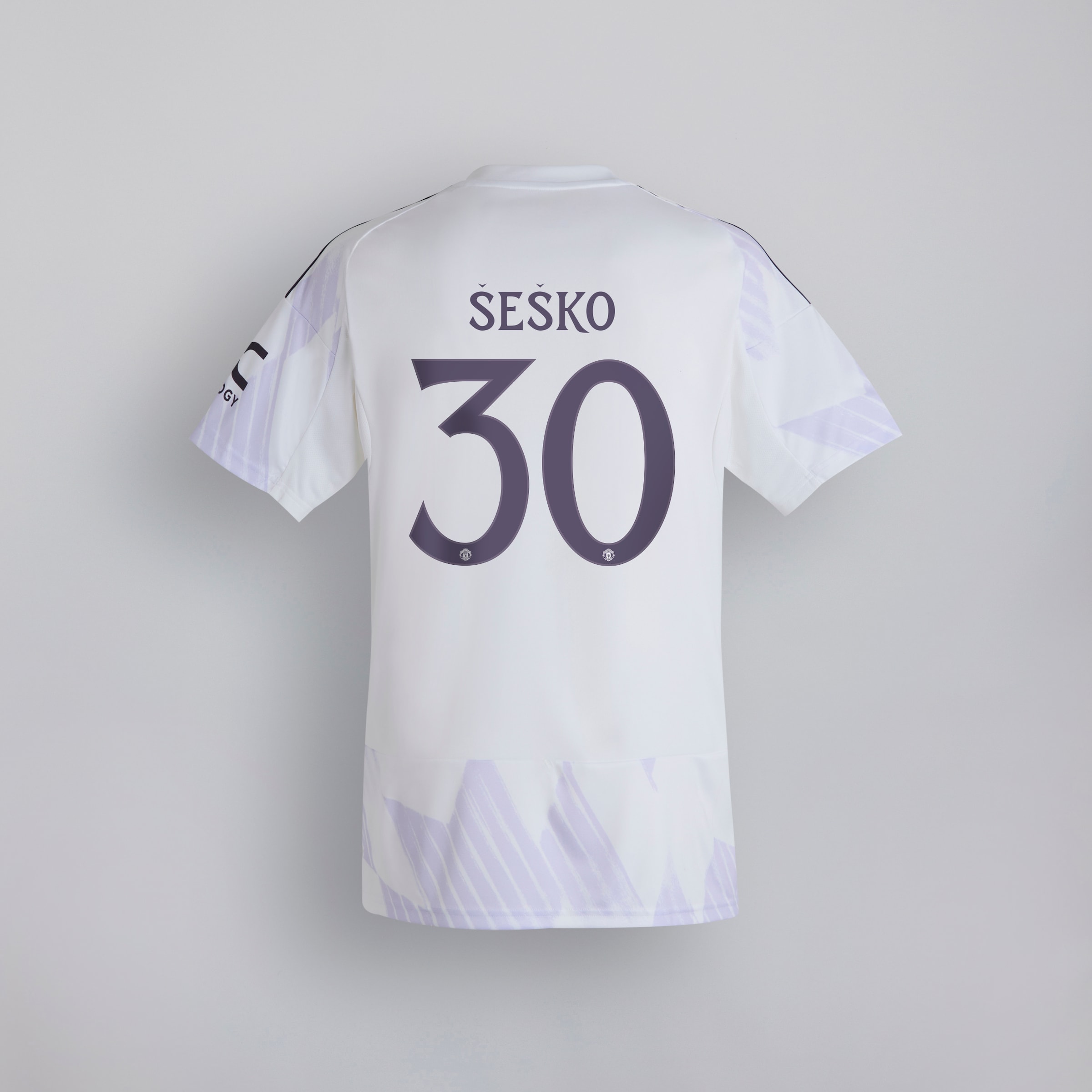 Manchester United 25/26 Away Kids Jersey with Sesko 30  Club Printing White