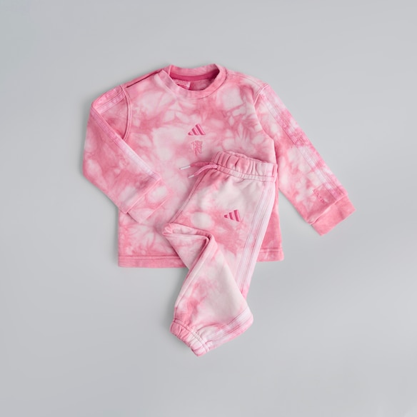 Manchester United x adidas Infant ALL SZN All Over Print Jogger Set Pink/White Pink
