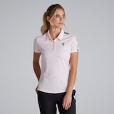 Manchester United x adidas Womens Golf Ultimate365 Printed Polo Shirt Pink