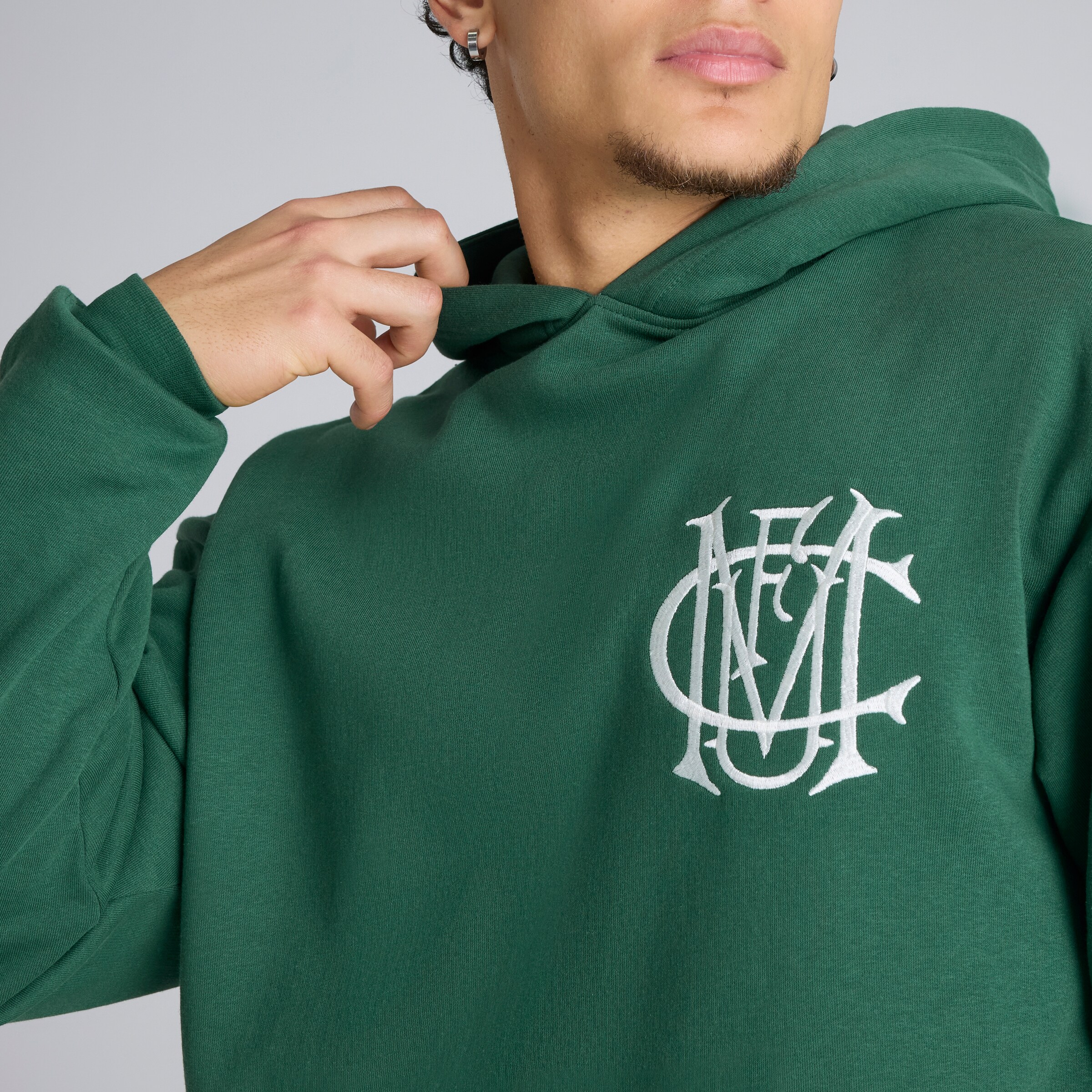 Manchester United Archive Overhead Hoodie Green Green Detail [4-6]
