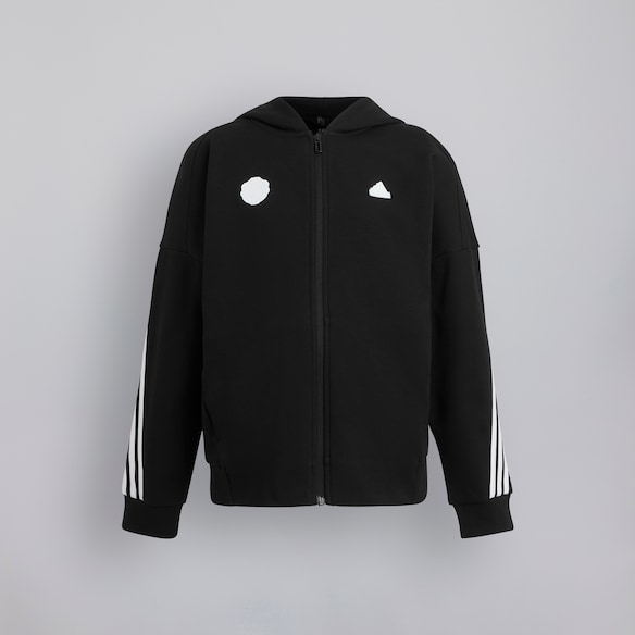 Manchester United x adidas Kids Future Icons 3-Stripes Full-Zip Hooded Track Top Black Black