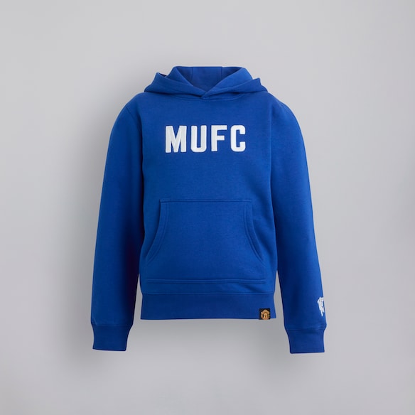 Manchester United Kids MUFC Overhead Hoodie Blue Azul