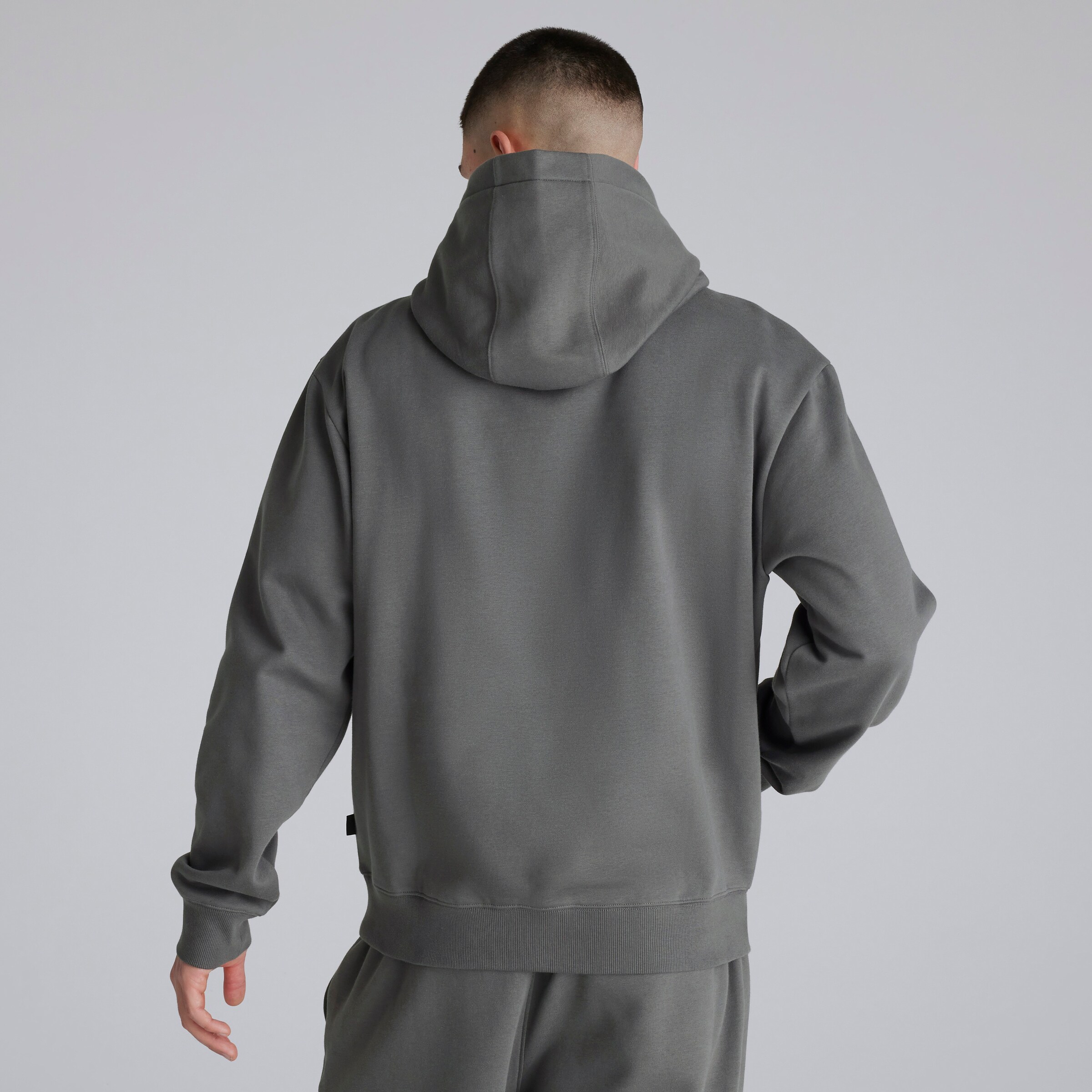 Manchester United Mens 1878 Overhead Hoodie Slate Gris Detalle [2-6]