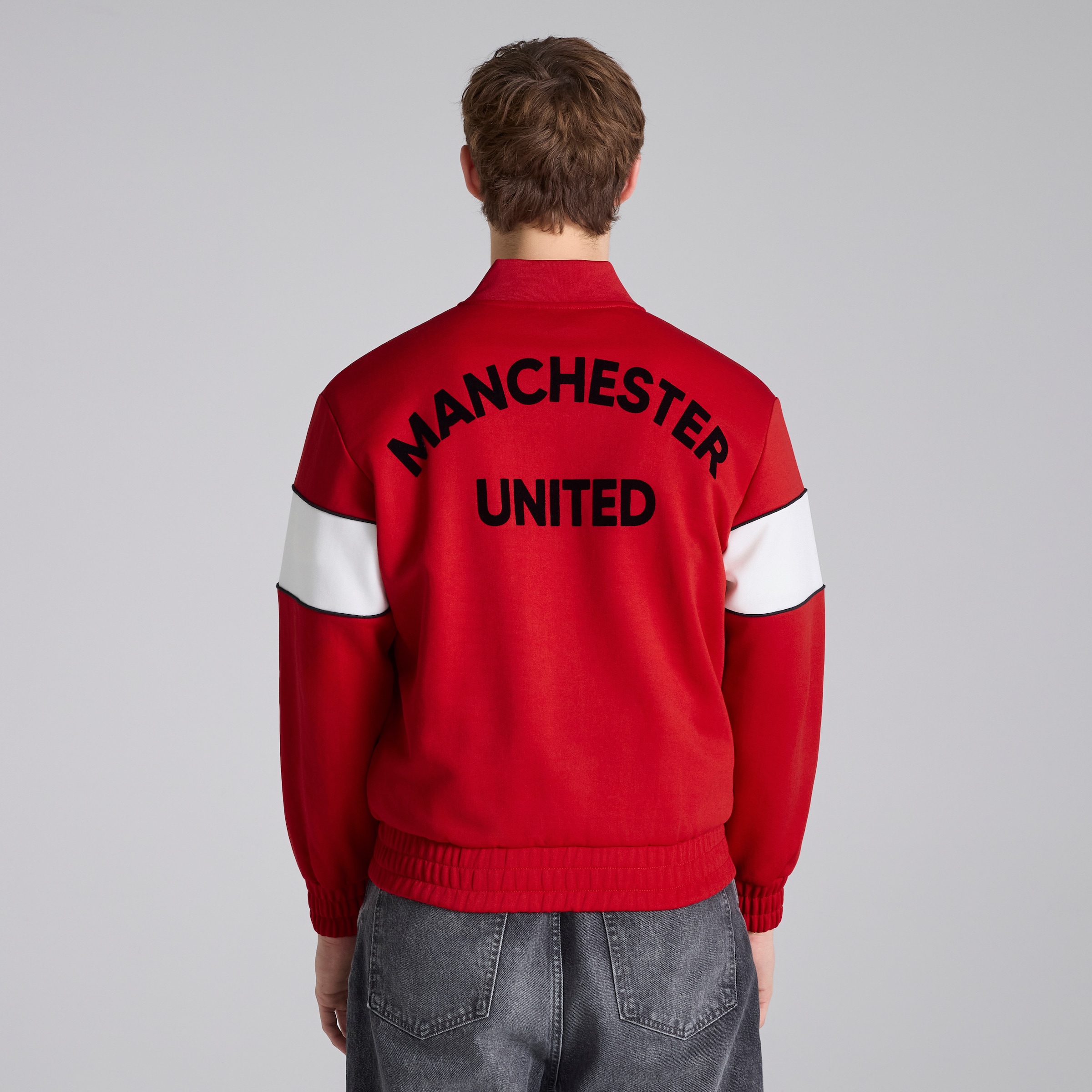Manchester United Retro Track Jacket with Back Print Red Red Detail [2-5]