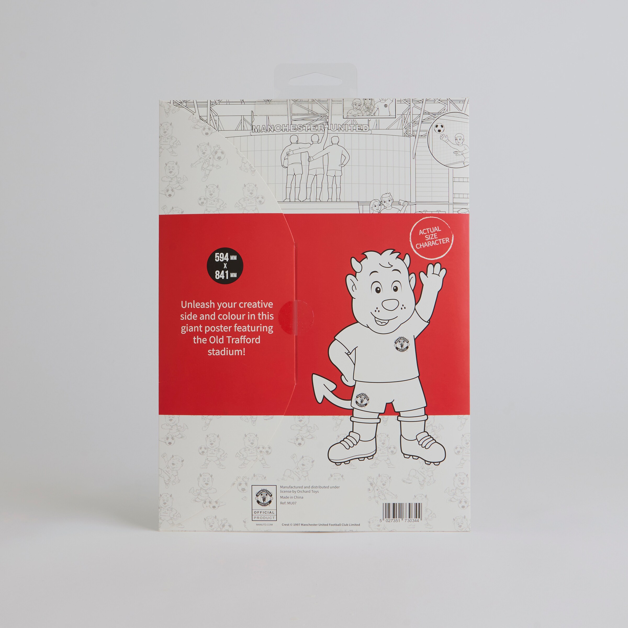 Manchester United Fred the Red Old Trafford Colouring Poster White Blanc Détail [2-4]