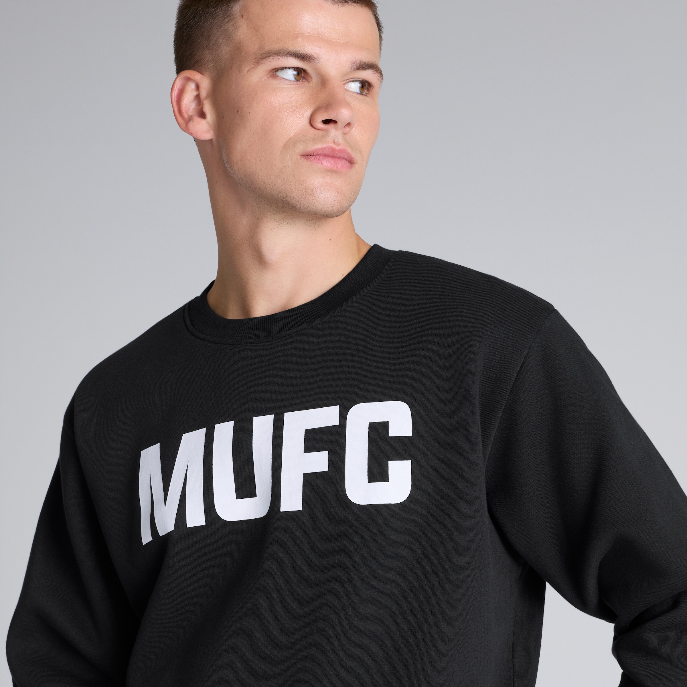 Manchester United MUFC Sweatshirt Black Noir Détail [4-5]