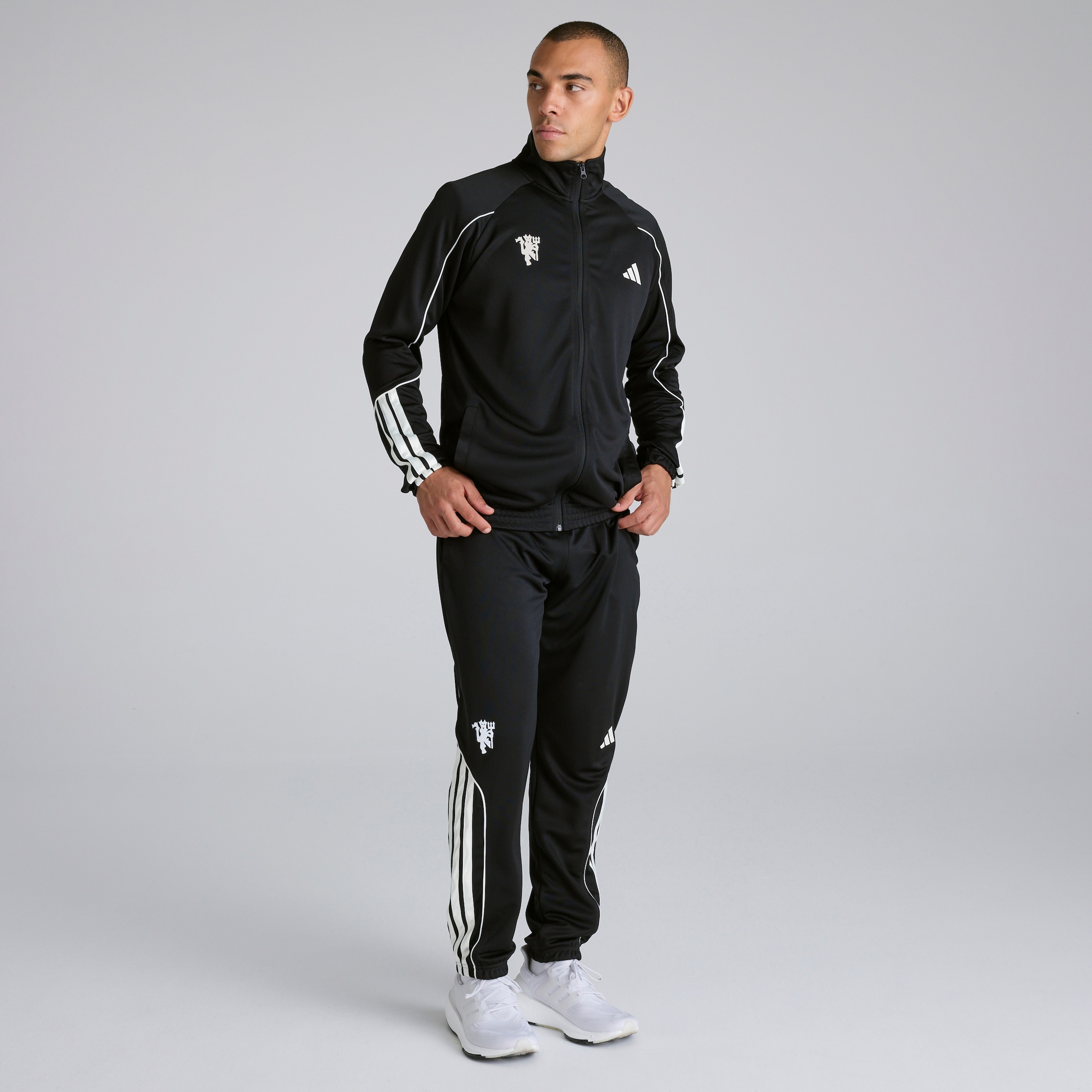 Manchester United x adidas 3-Stripes Tracksuit Black Black