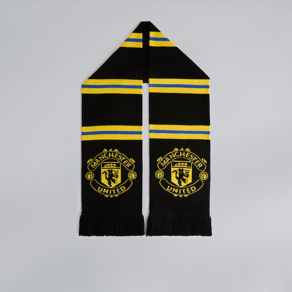 Manchester United Third Inspired Bar Scarf Black Black