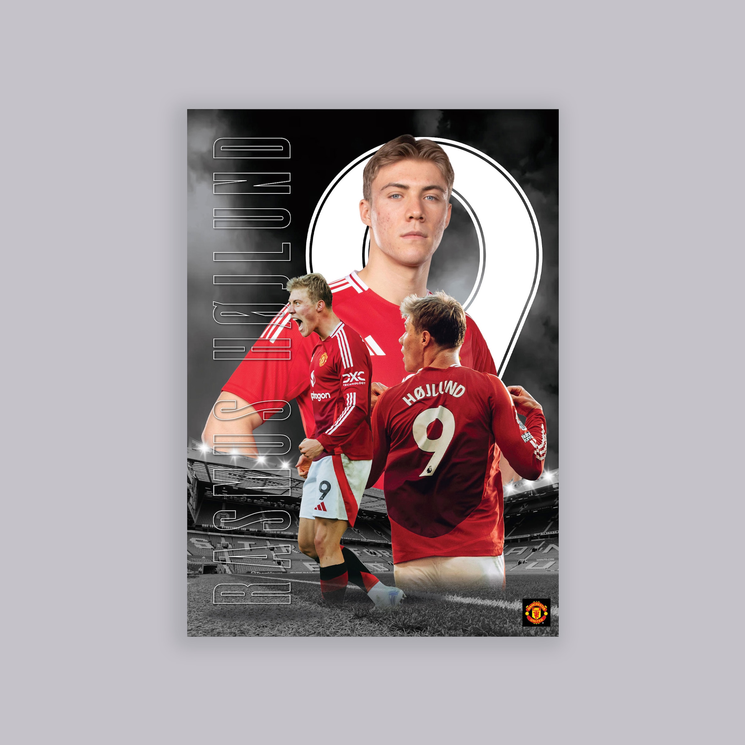 Manchester United Hojlund Core Photo A2 Poster Black