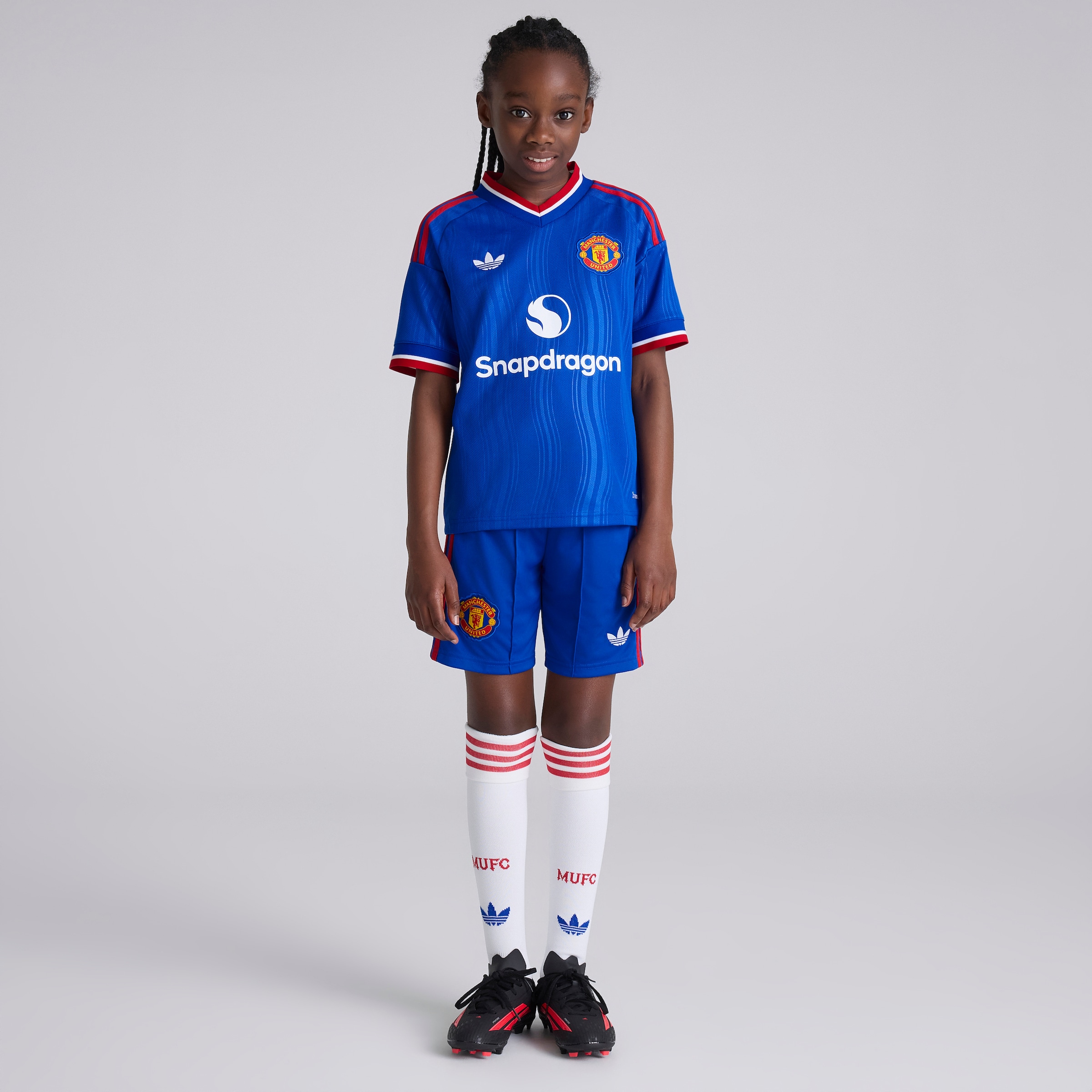 Manchester United Kids 26/27 Away Shorts Blue 蓝色 细节 [2-5]