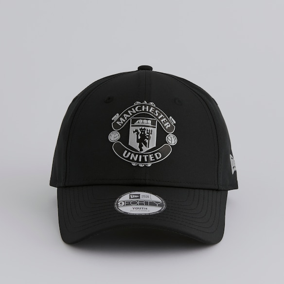 Manchester United x New Era Kids Reflective Crest 9Forty Cap Black Black