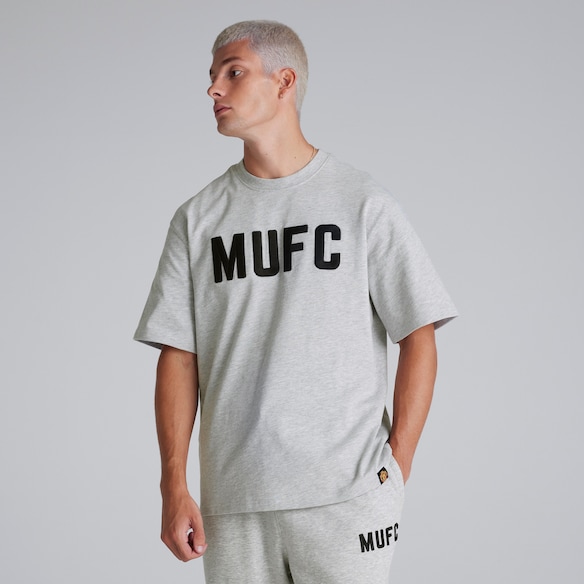 Manchester United Mens MUFC T-Shirt Grey Gris