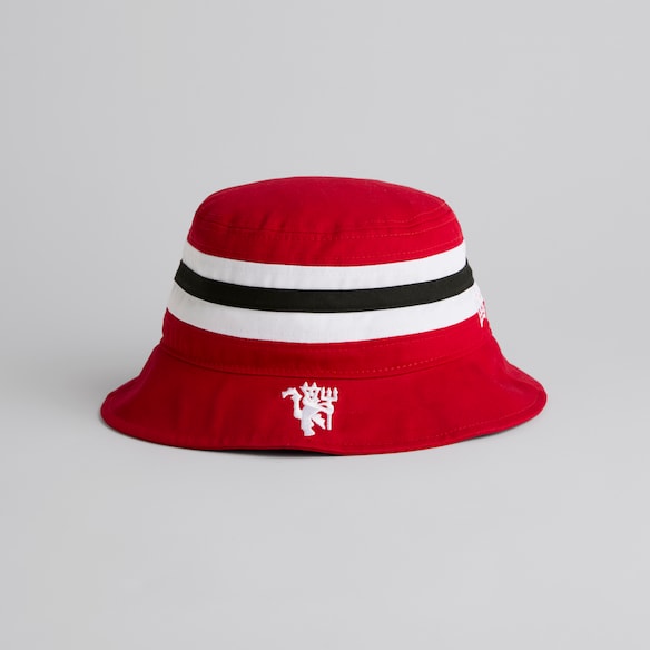 Manchester United x New Era Bar Stripe Bucket Hat Rot