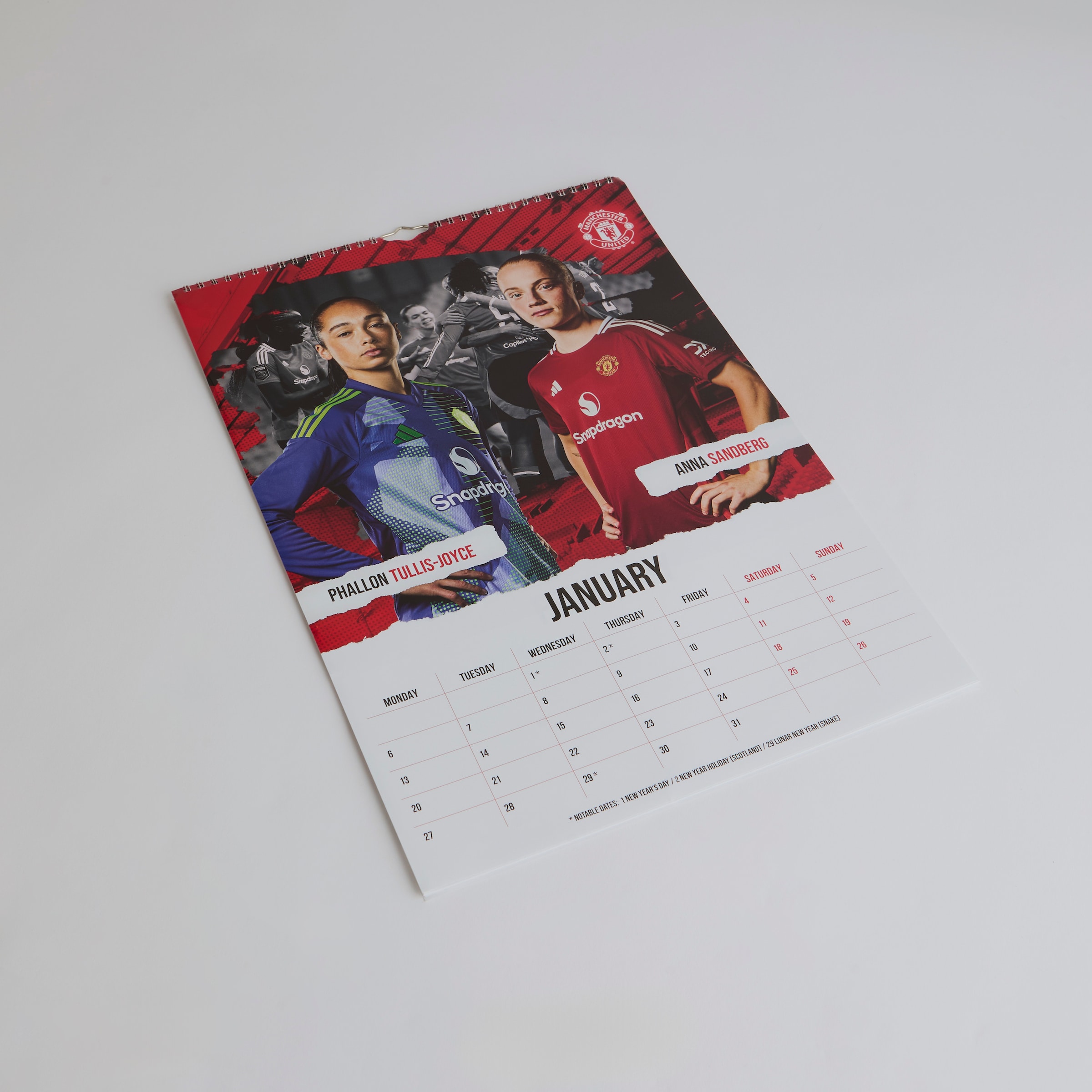 Manchester United 2025 A3 Core Womens Player Calendar Red Red Detail [3-4]