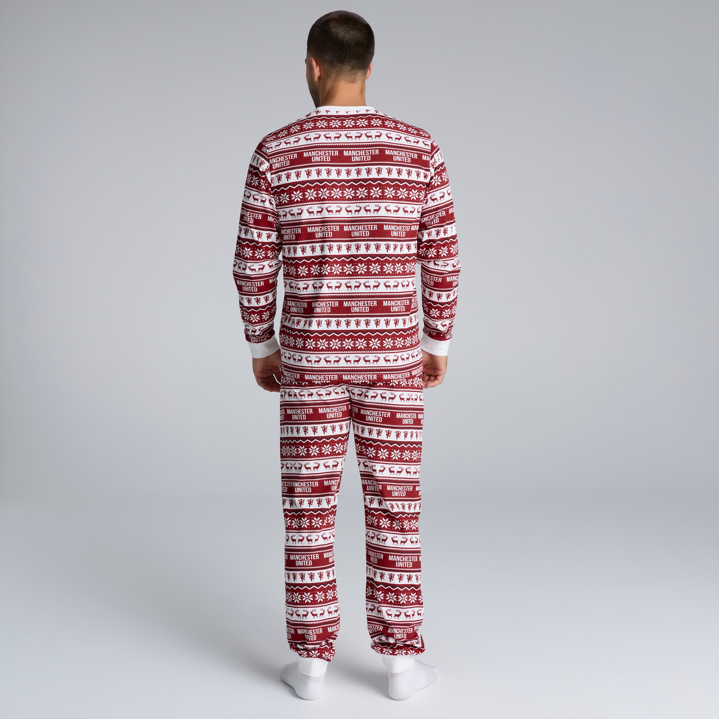 Manchester United Christmas Fairisle Pyjamas Red Multi Detail [2-6]