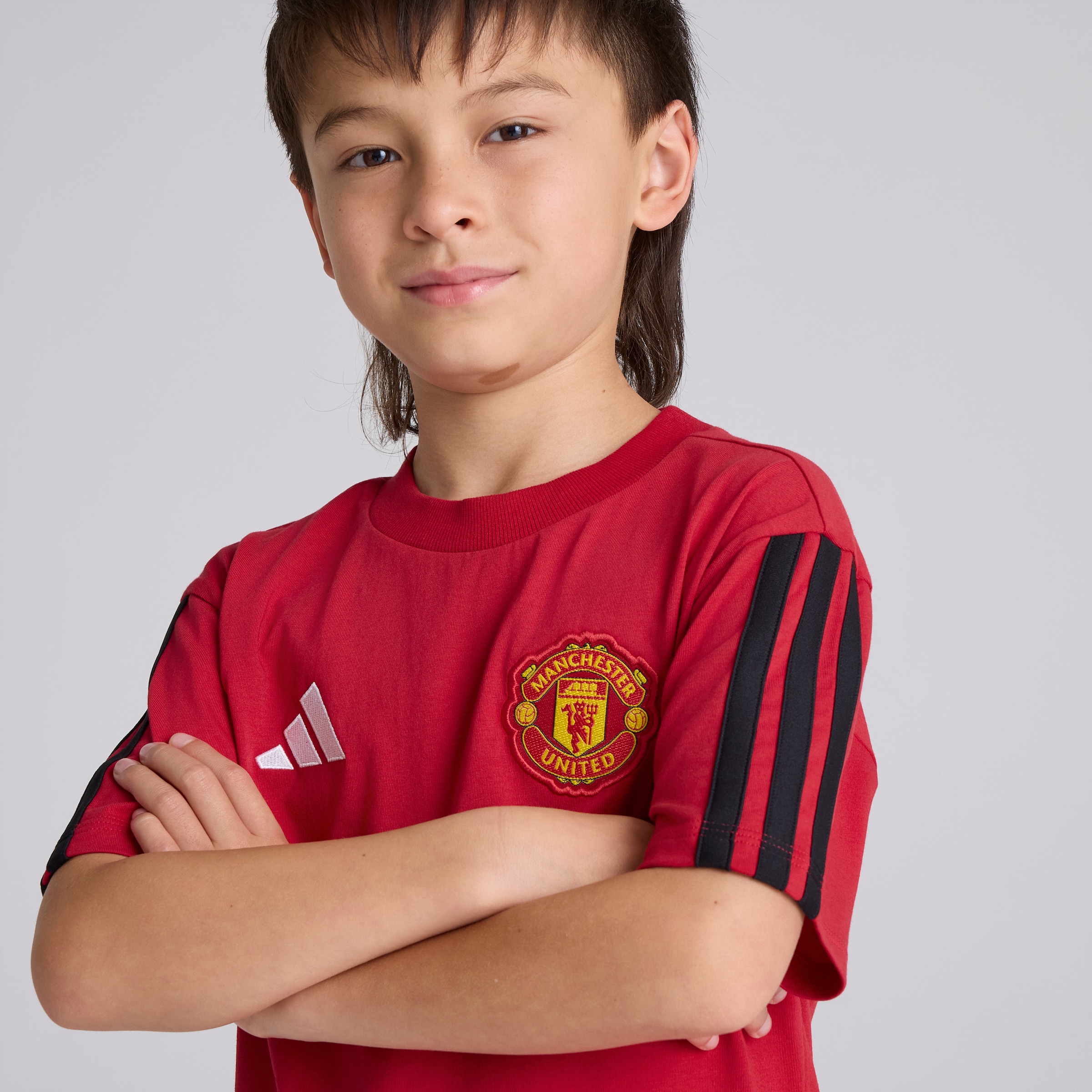 Manchester United x adidas Kids DNA T-Shirt Red Red Detail [4-5]