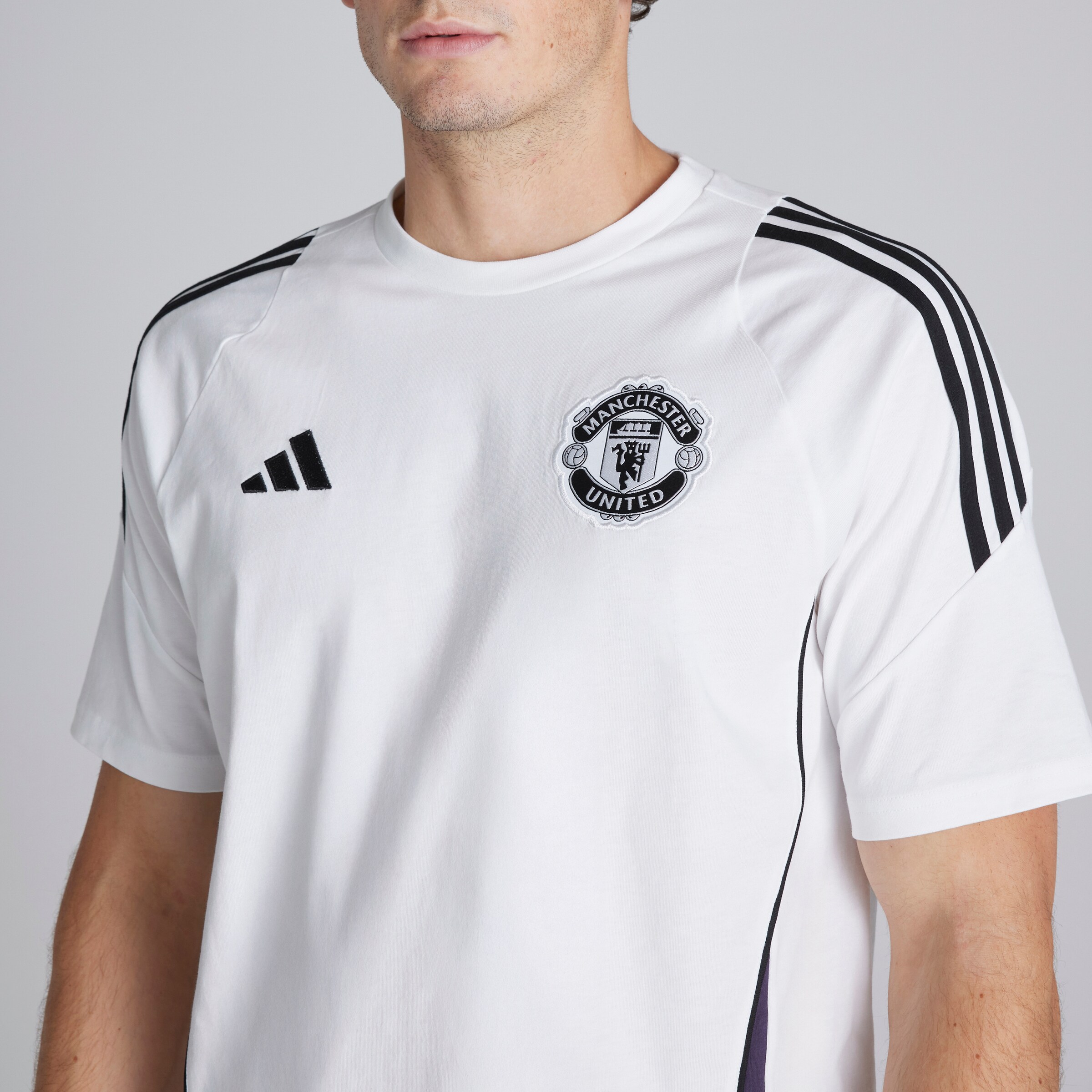 Manchester United Tiro 25 Competition Cotton T-Shirt Blanc Détail [4-7]