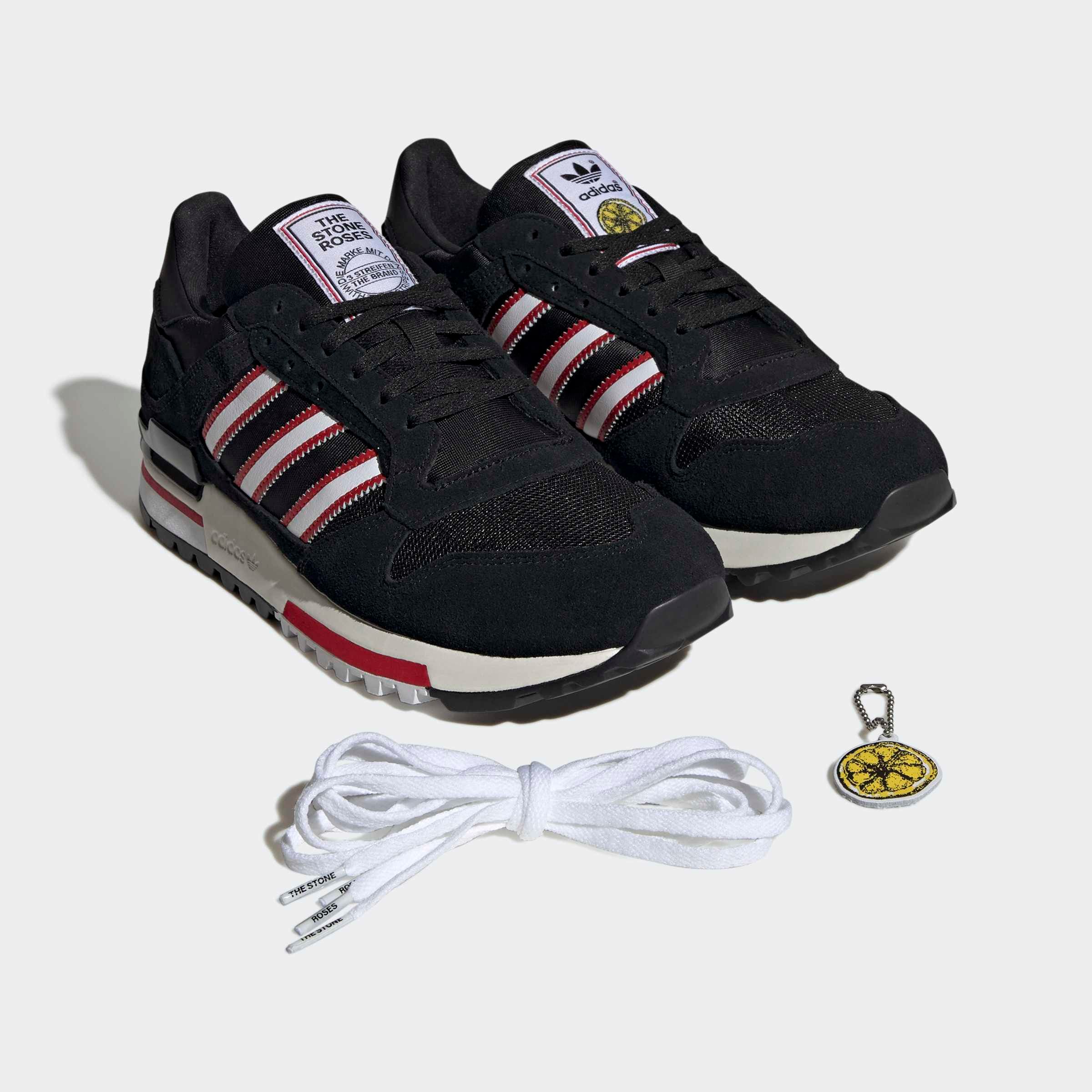 Manchester United x adidas Stone Roses ZX 600 Trainers Black Black Detail [7-8]