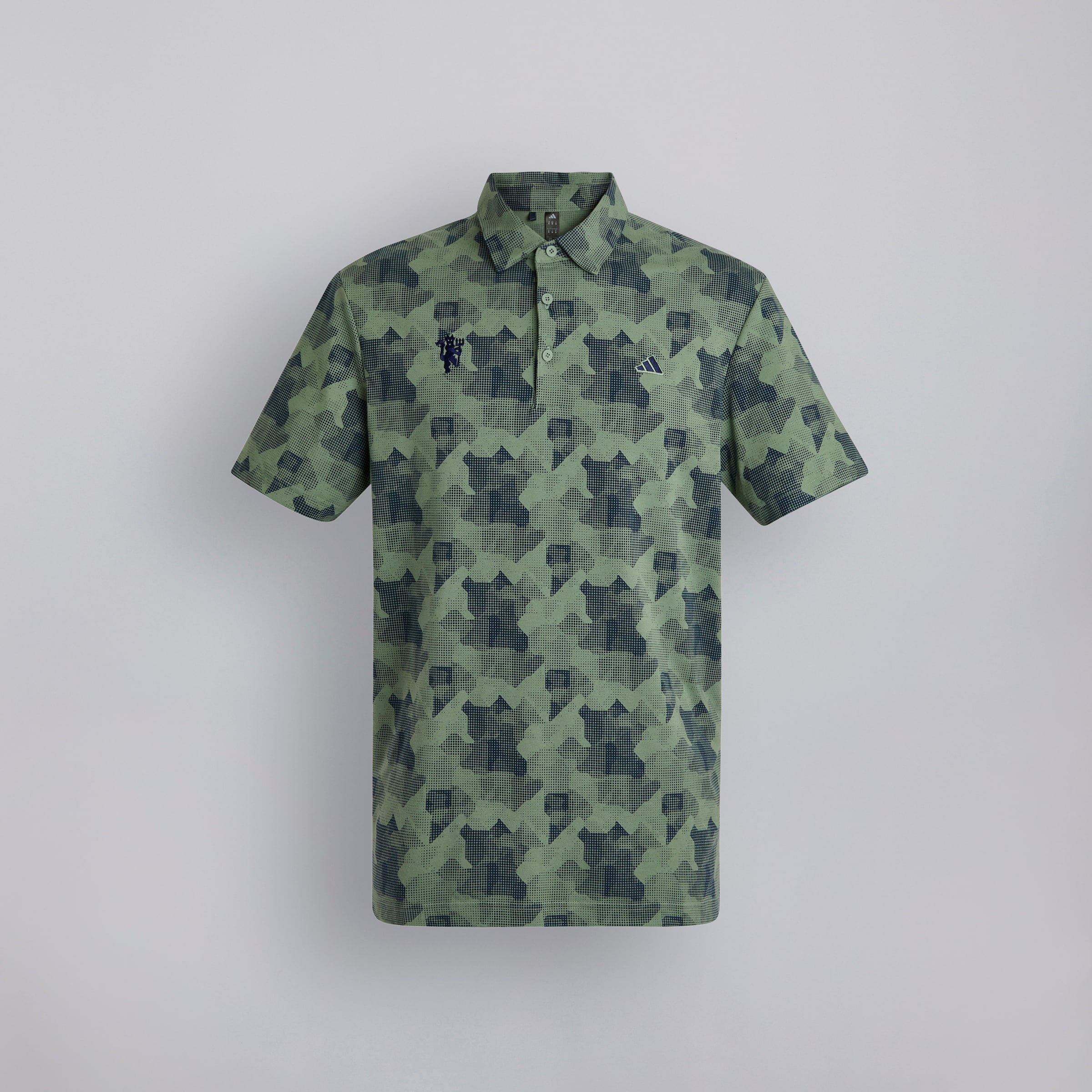 Manchester United x adidas Golf Go-To Printed Polo Shirt Navy Navy blue