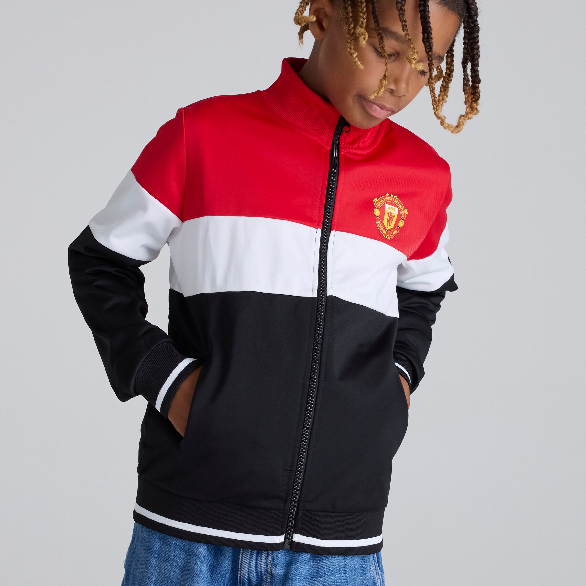 Manchester United Kids Colourblock Full-Zip Track Jacket Multi Multicolore Détail [4-5]