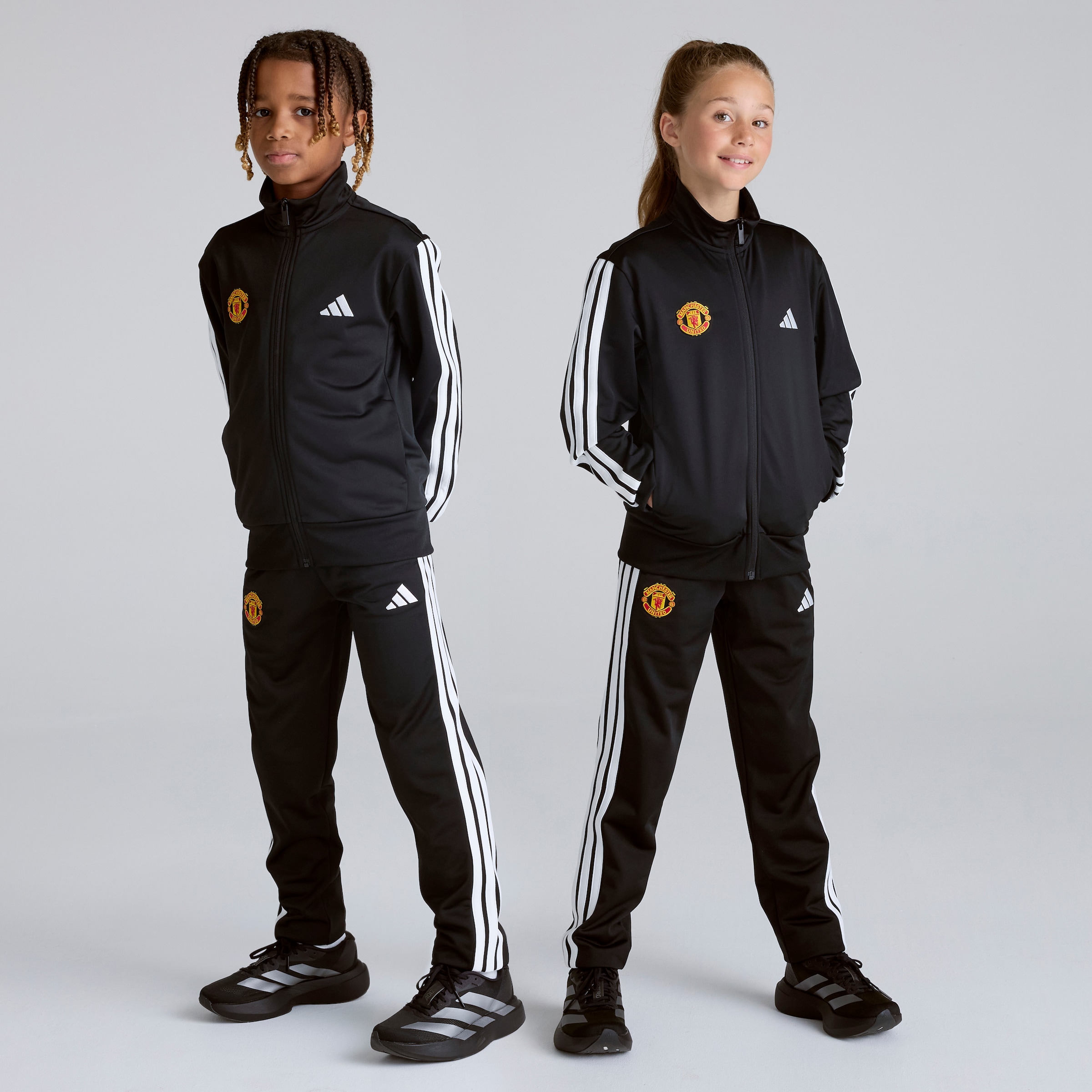 Manchester United x adidas Kids Essentials CLIMACOOL Tracksuit Black Black