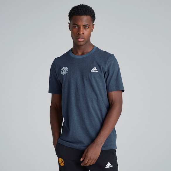 Manchester United x adidas Essentials Melange T-Shirt Blue Blue