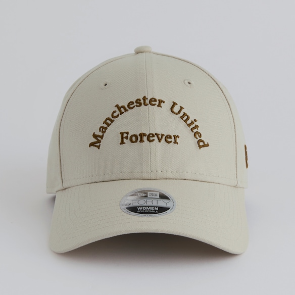 Manchester United x New Era Womens Wordmark 9Forty Cap Cream Beige