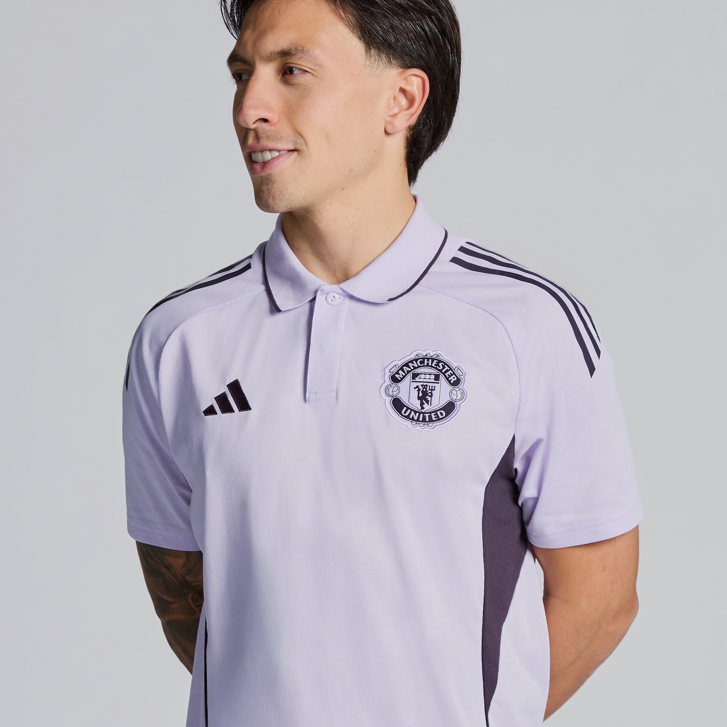 Manchester United Tiro 25 Competition Polo Shirt Purple Detail [4-5]