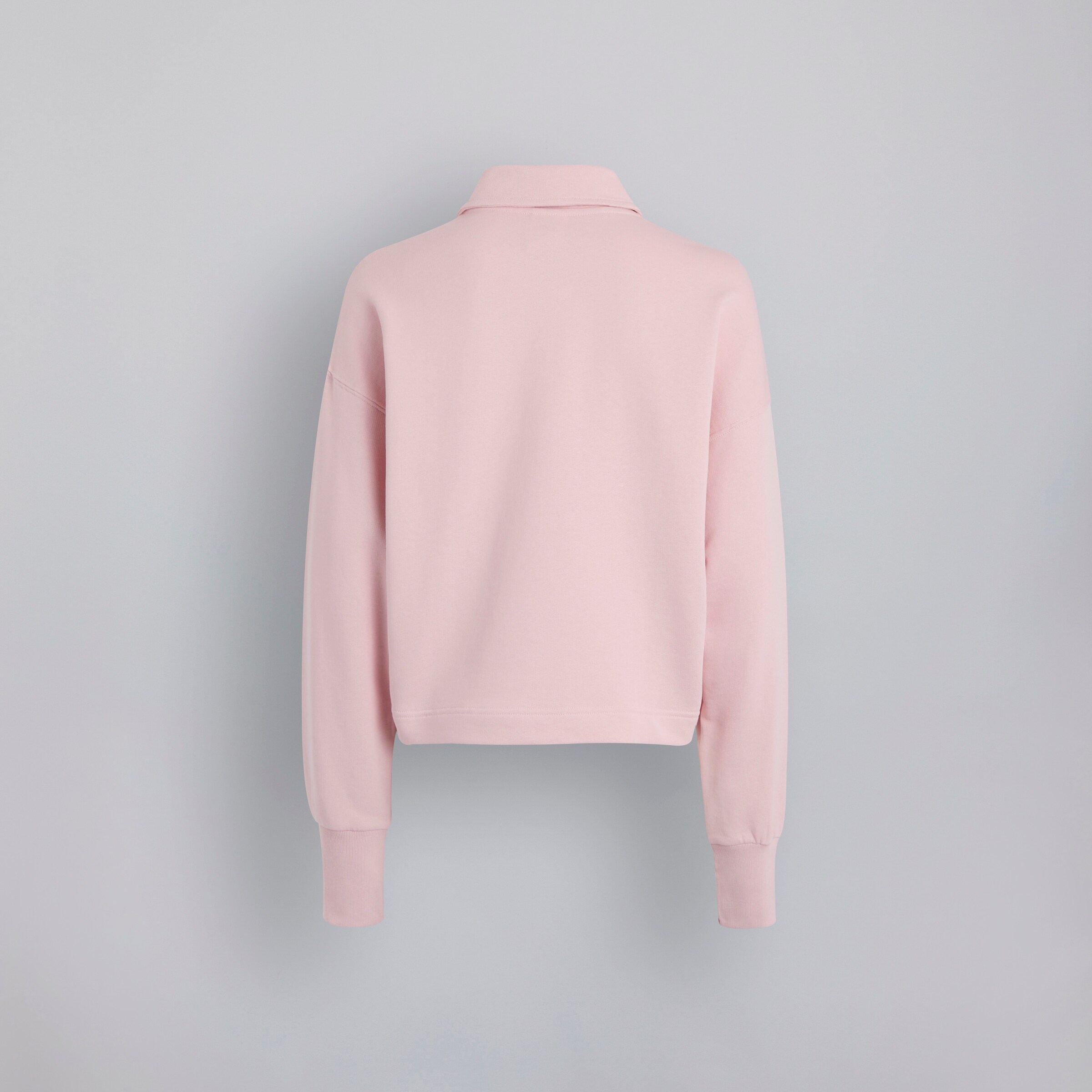 Manchester United x adidas Womens ALL SZN French Terry Polo Sweatshirt Pink Pink Detail [7-7]