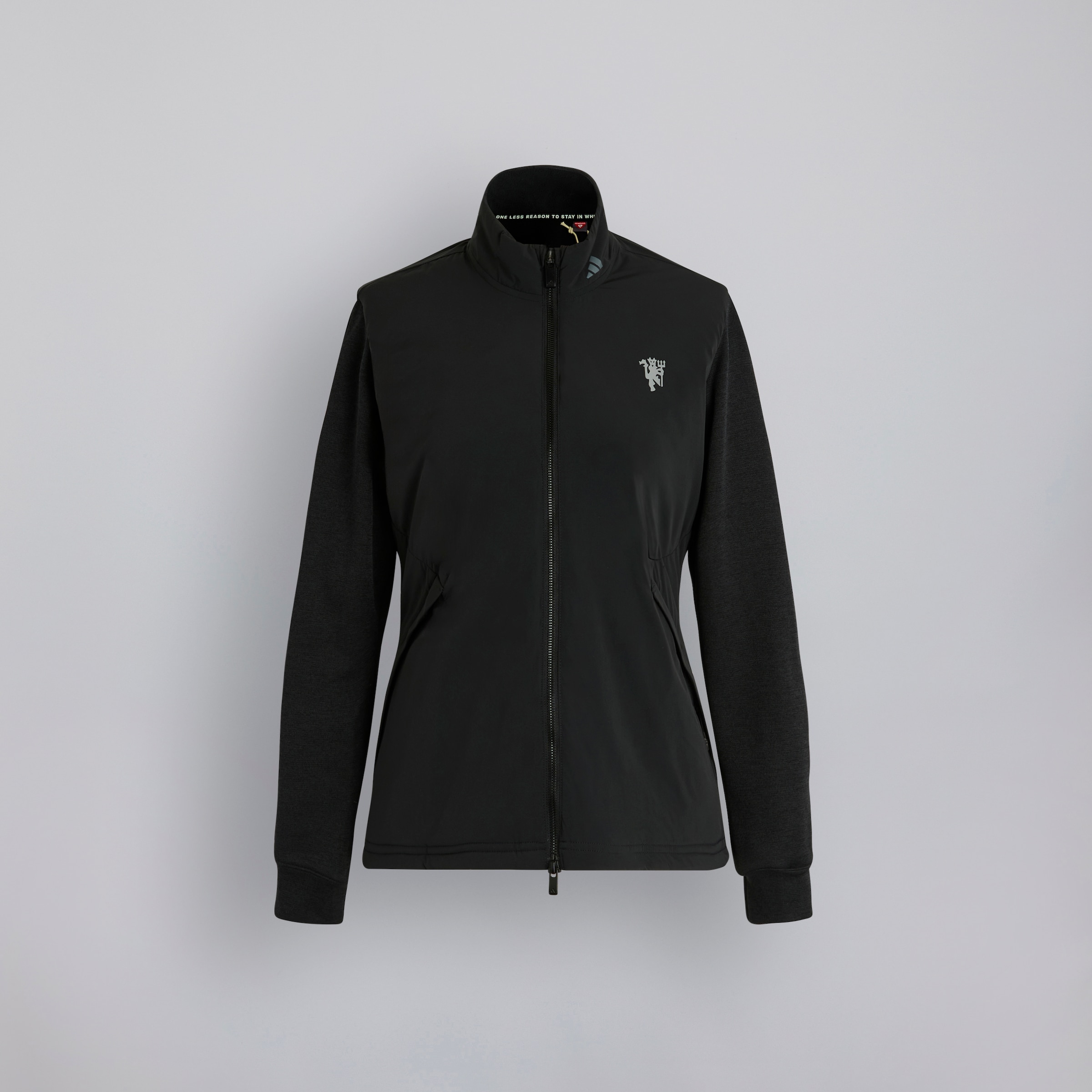 Manchester United x adidas Womens Golf Ultimate365 Tour Frostguard Jacket Black Black Detail [1-2]