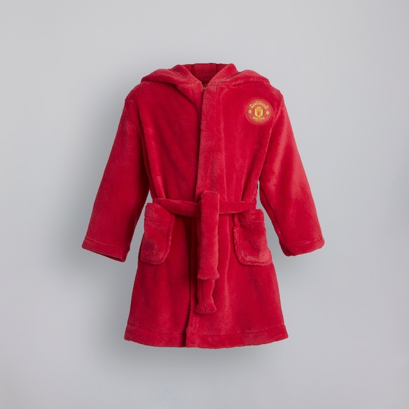 Manchester United Baby Hooded Dressing Gown with Devil Horns Red Rojo