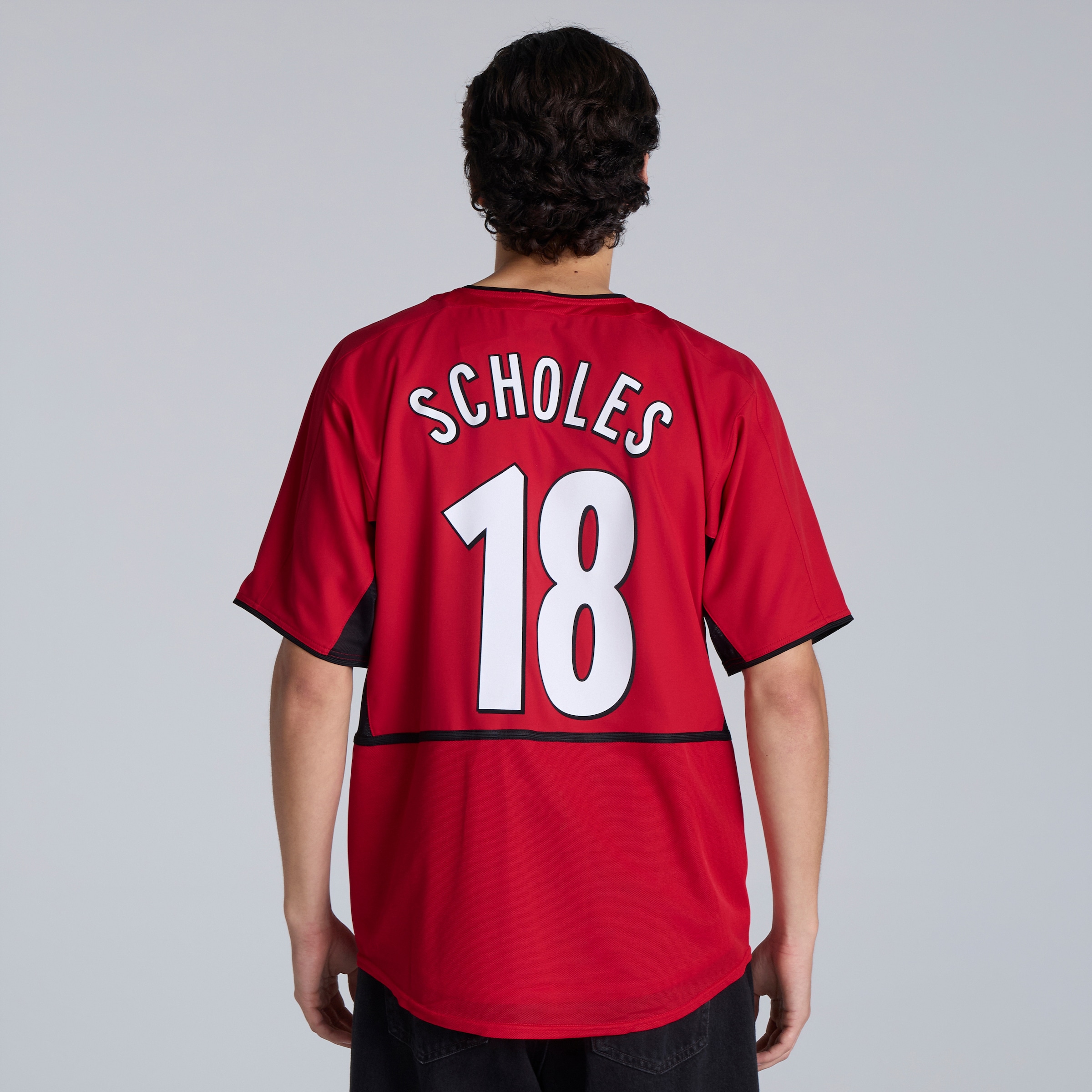 Manchester United Retro 2002-04 Home Shirt Scholes Printing Red Red