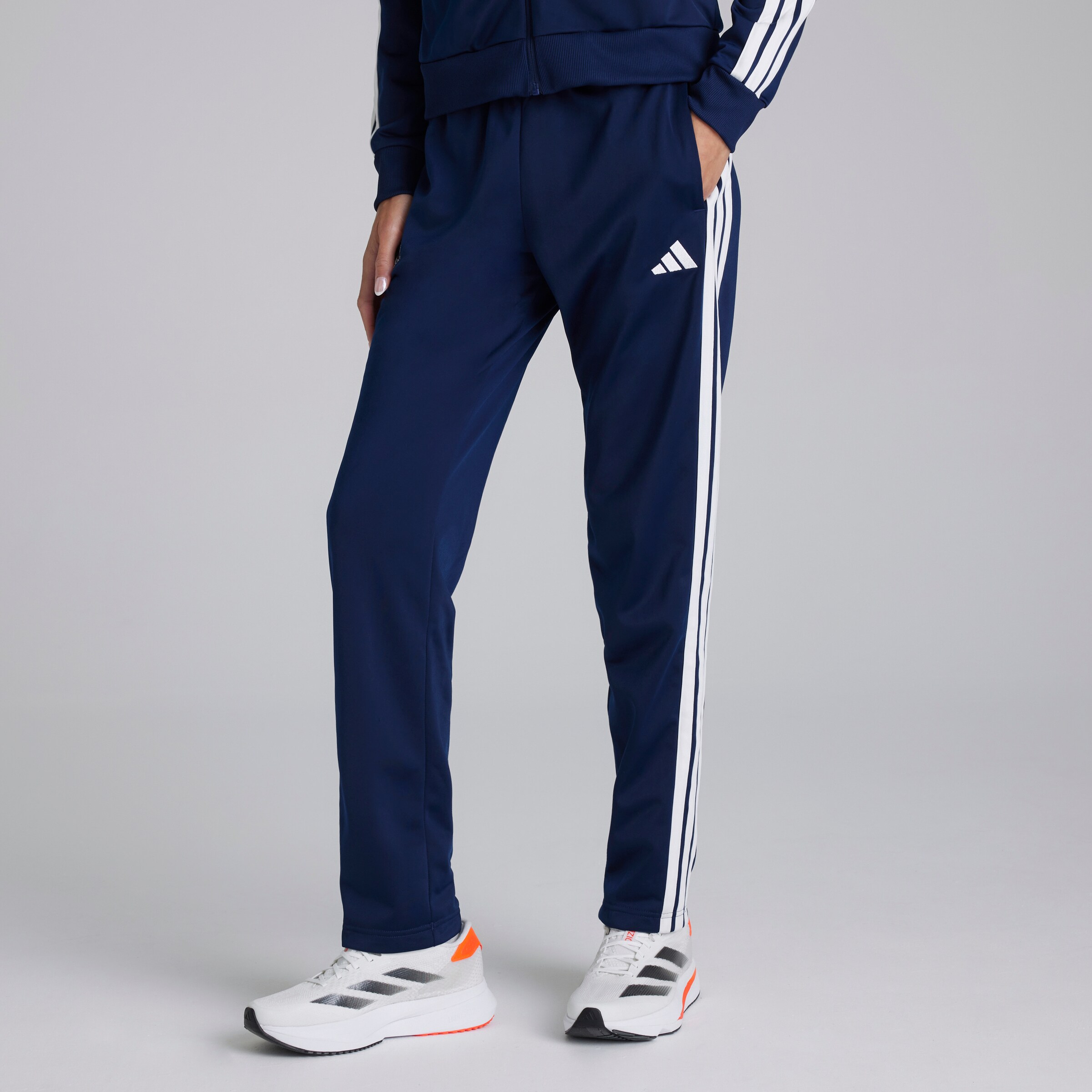 Manchester United x adidas Womens Essentials 3-Stripes Tracksuit Blue Blue Detail [4-5]