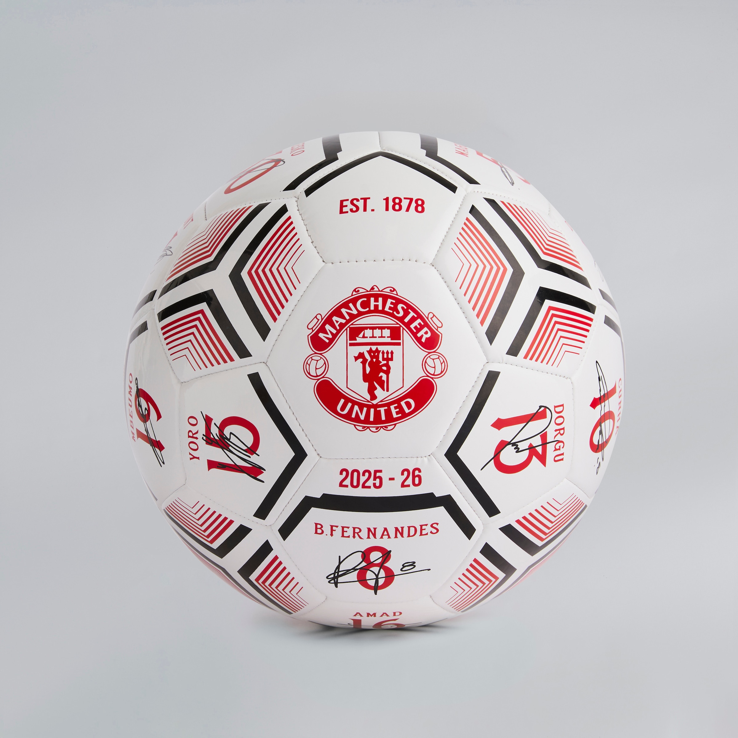 Manchester United 25/26 Team Signature Football Size 5 White White