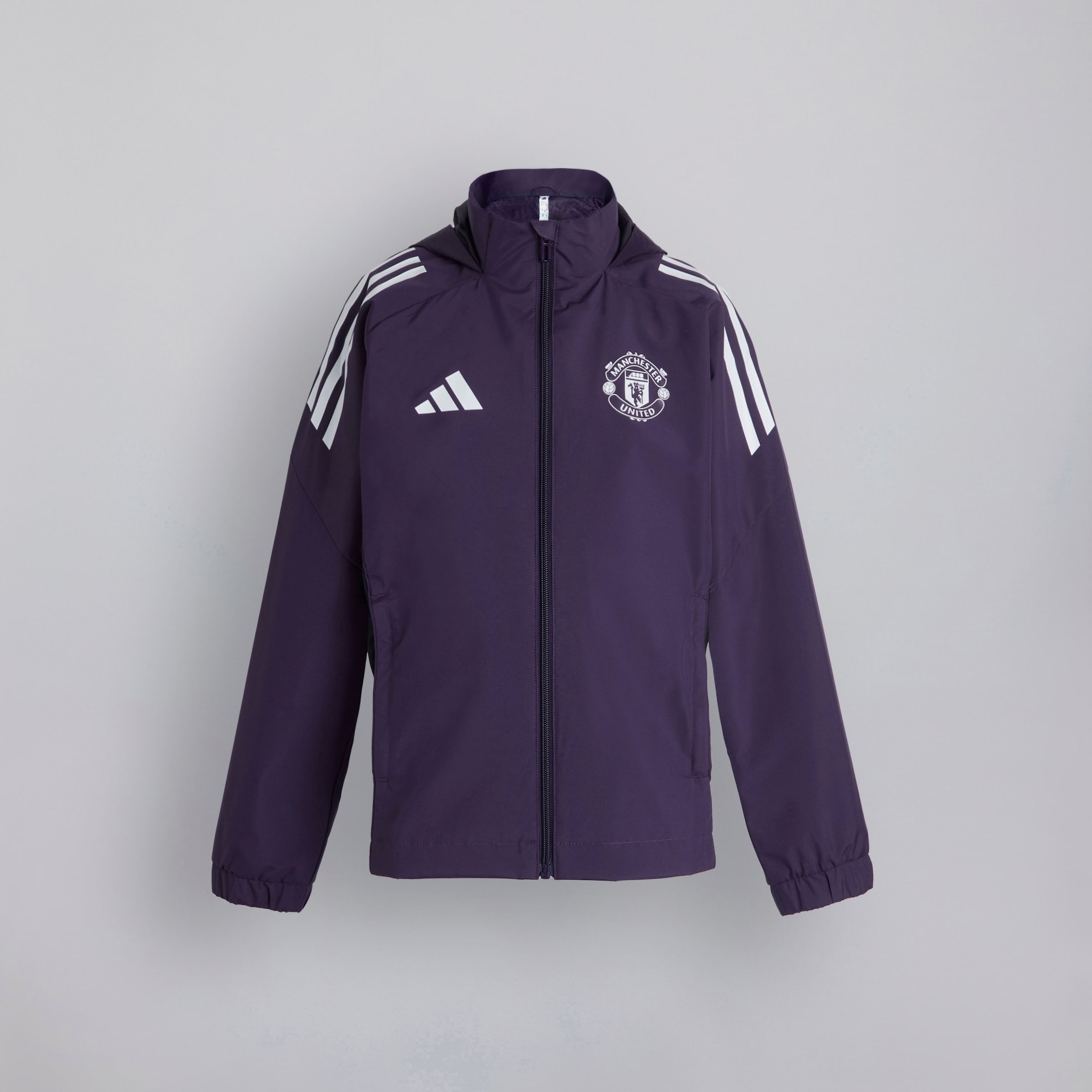 Manchester United Tiro 25 Competition All-Weather Jacket Kids Violet Détail [8-9]