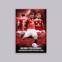 Manchester United Bruno Fernandes A2 Poster Red