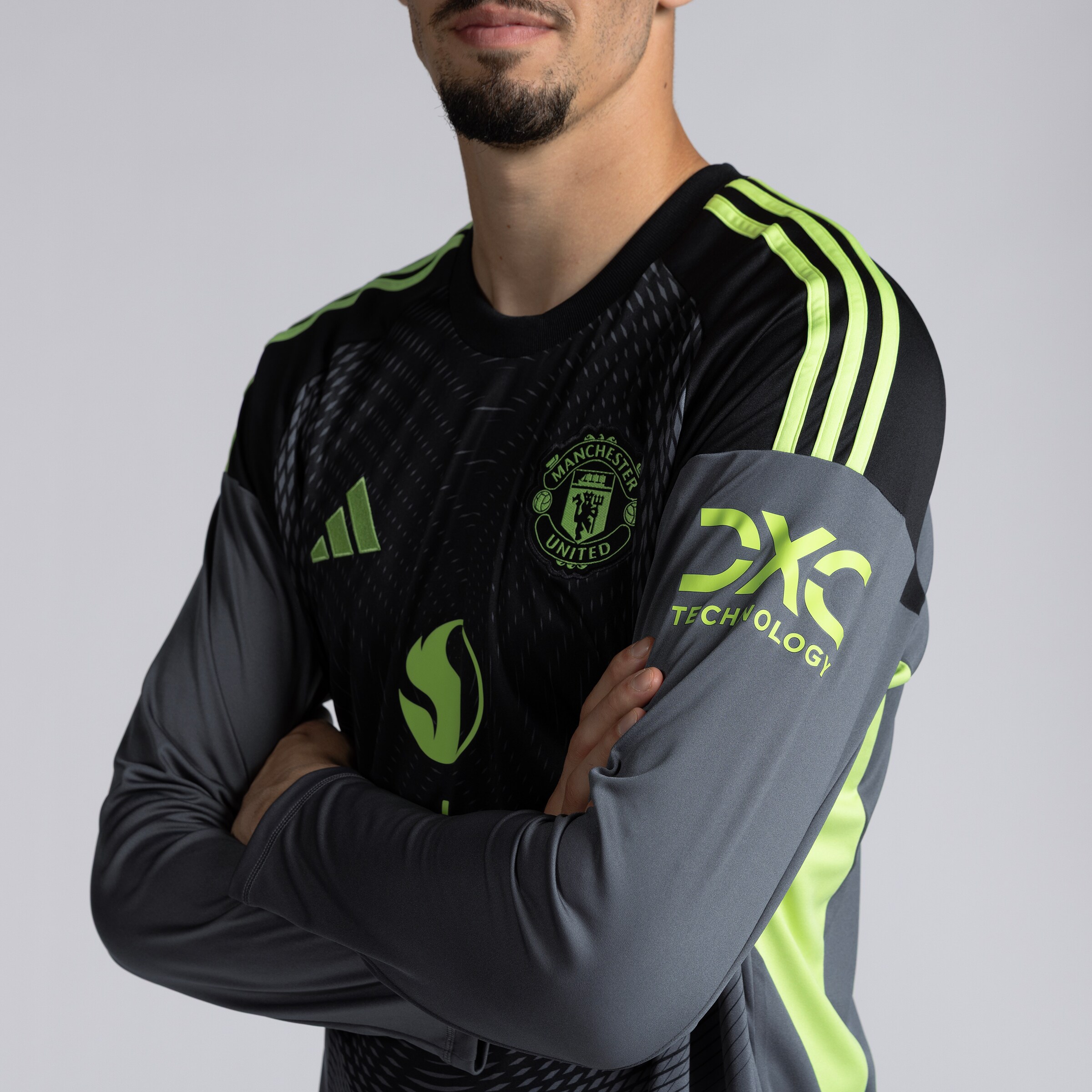 Manchester United 25/26 Goalkeeper Long Sleeve Shirt Vert Détail [4-5]