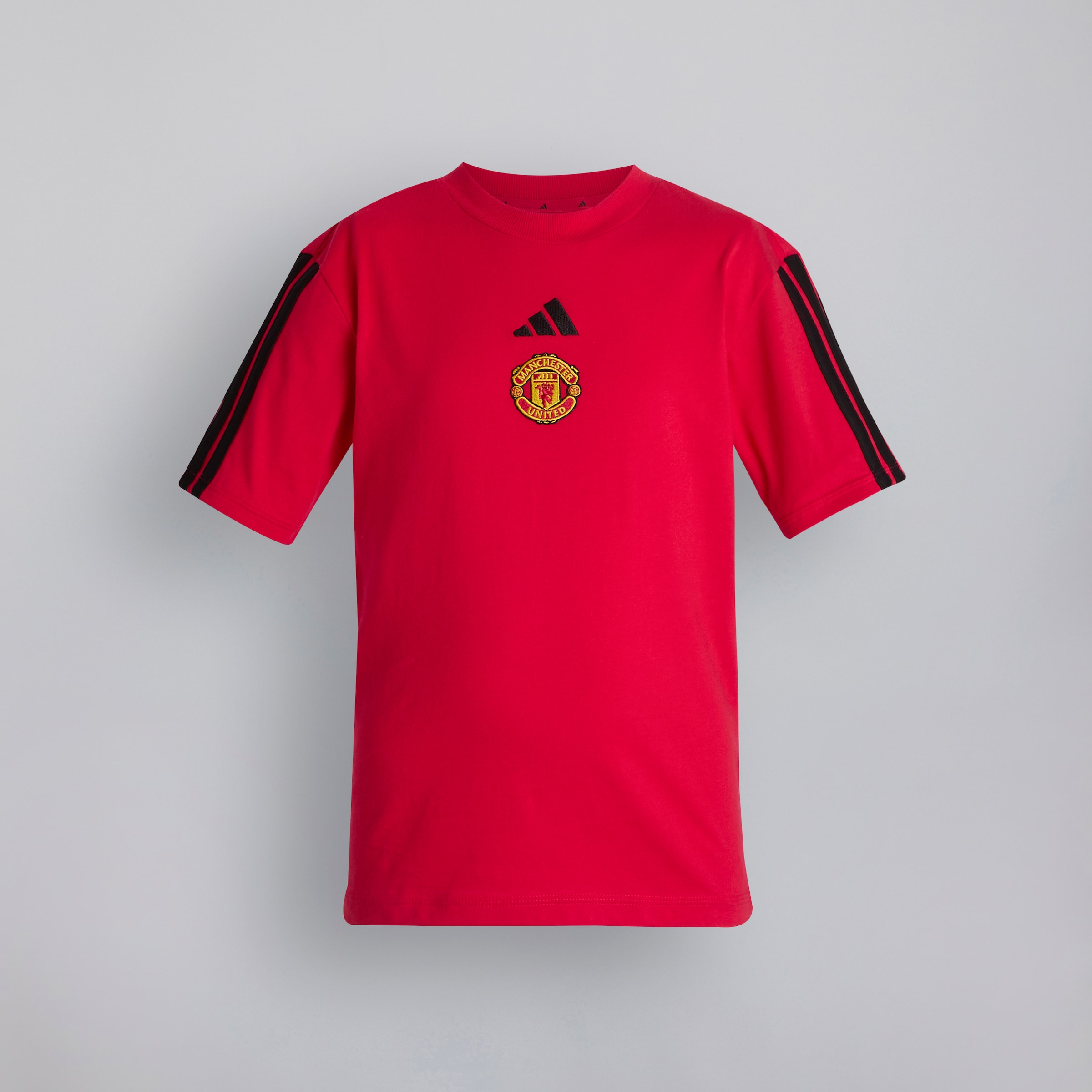 Manchester United x adidas Kids Essentials 3-Stripes T-Shirt Red Red