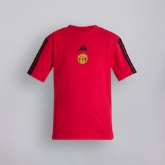 Manchester United x adidas Kids Essentials 3-Stripes T-Shirt Red