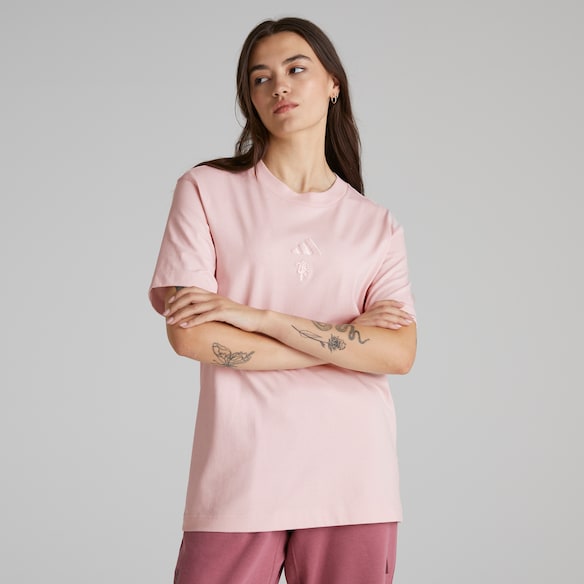 Manchester United x adidas Womens ALL SZN Loose Fit T-Shirt Pink Pink
